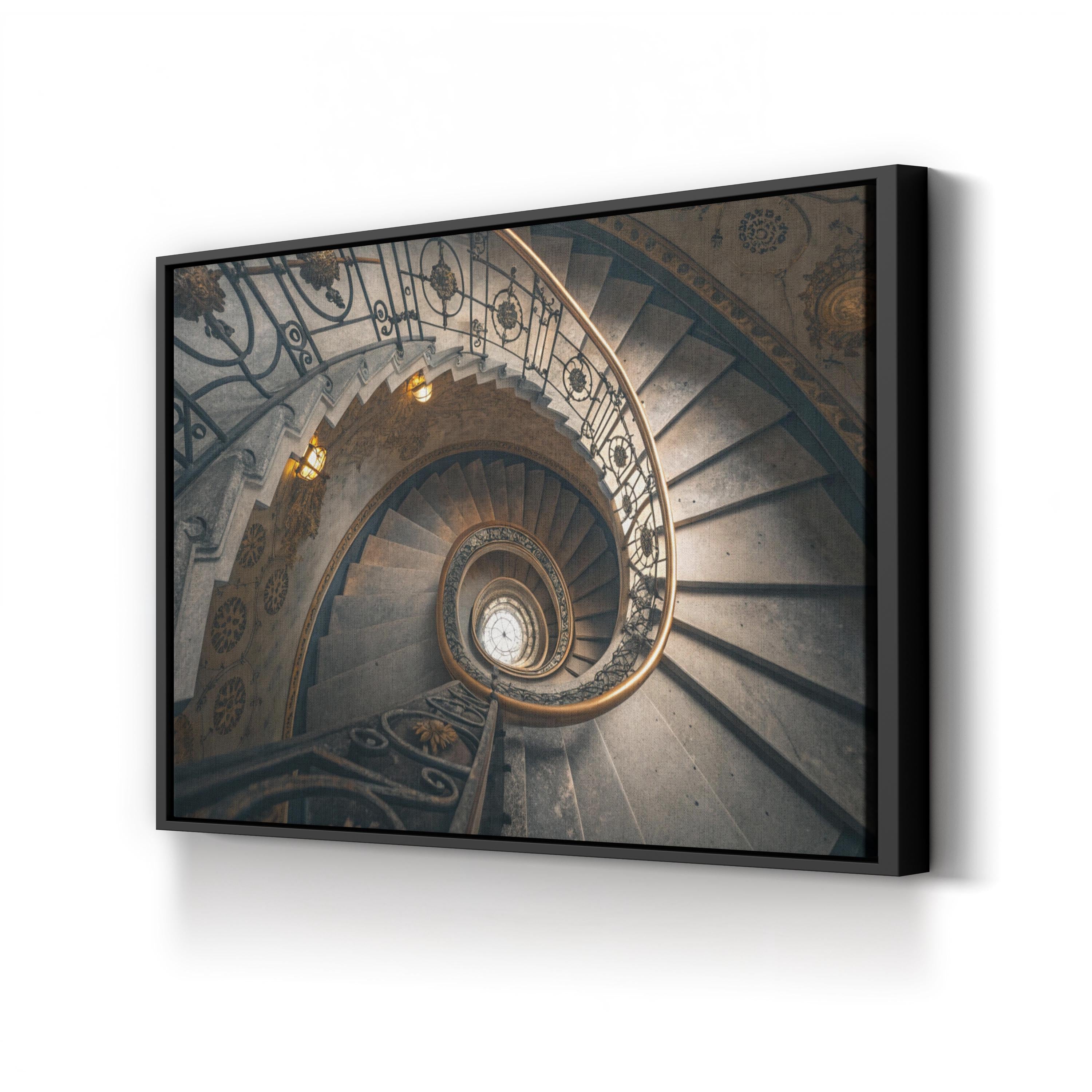 Vintage Spiral Staircase – Vintage Photography Wall Art | Architectural Canvas Print