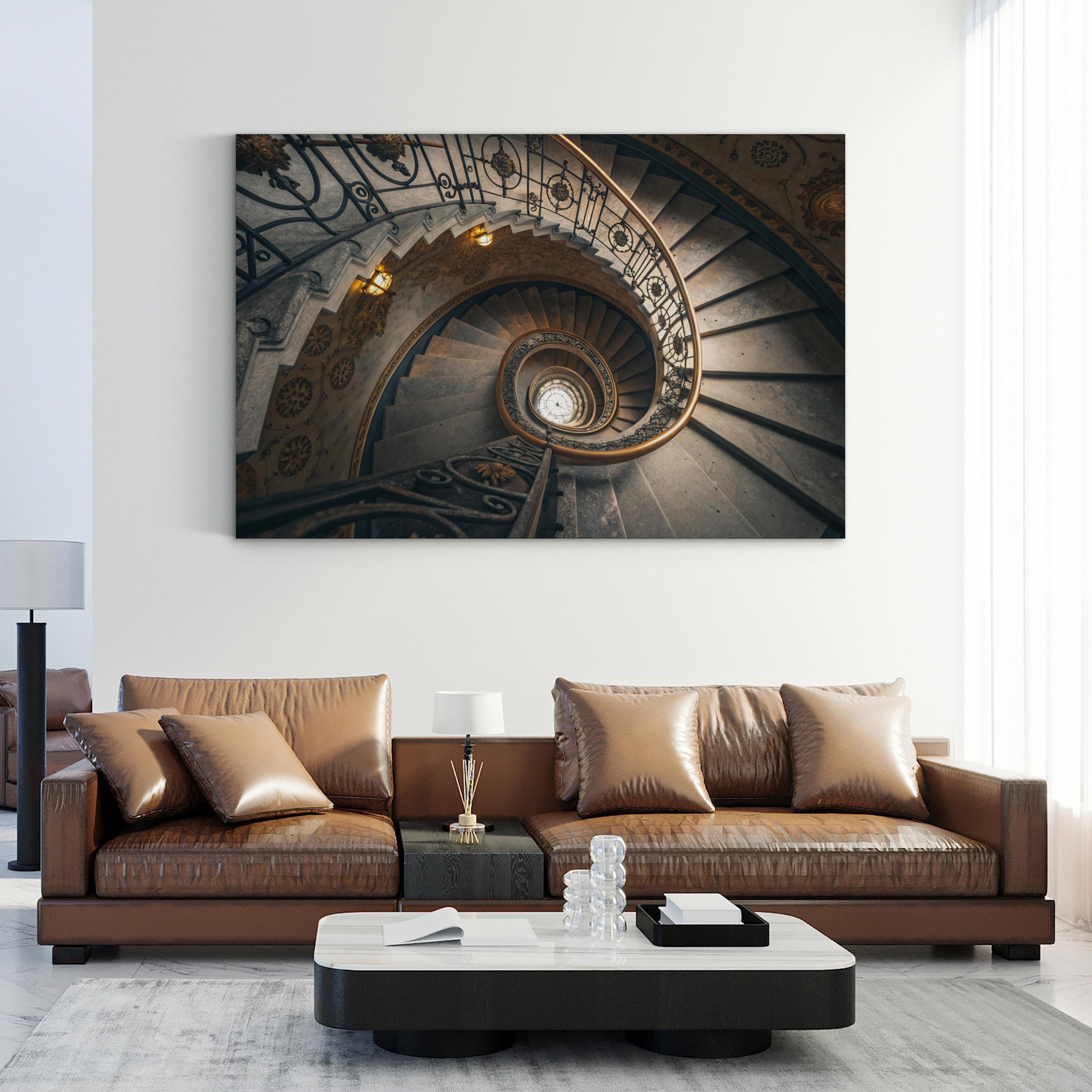 Vintage Spiral Staircase – Vintage Photography Wall Art | Architectural Canvas Print