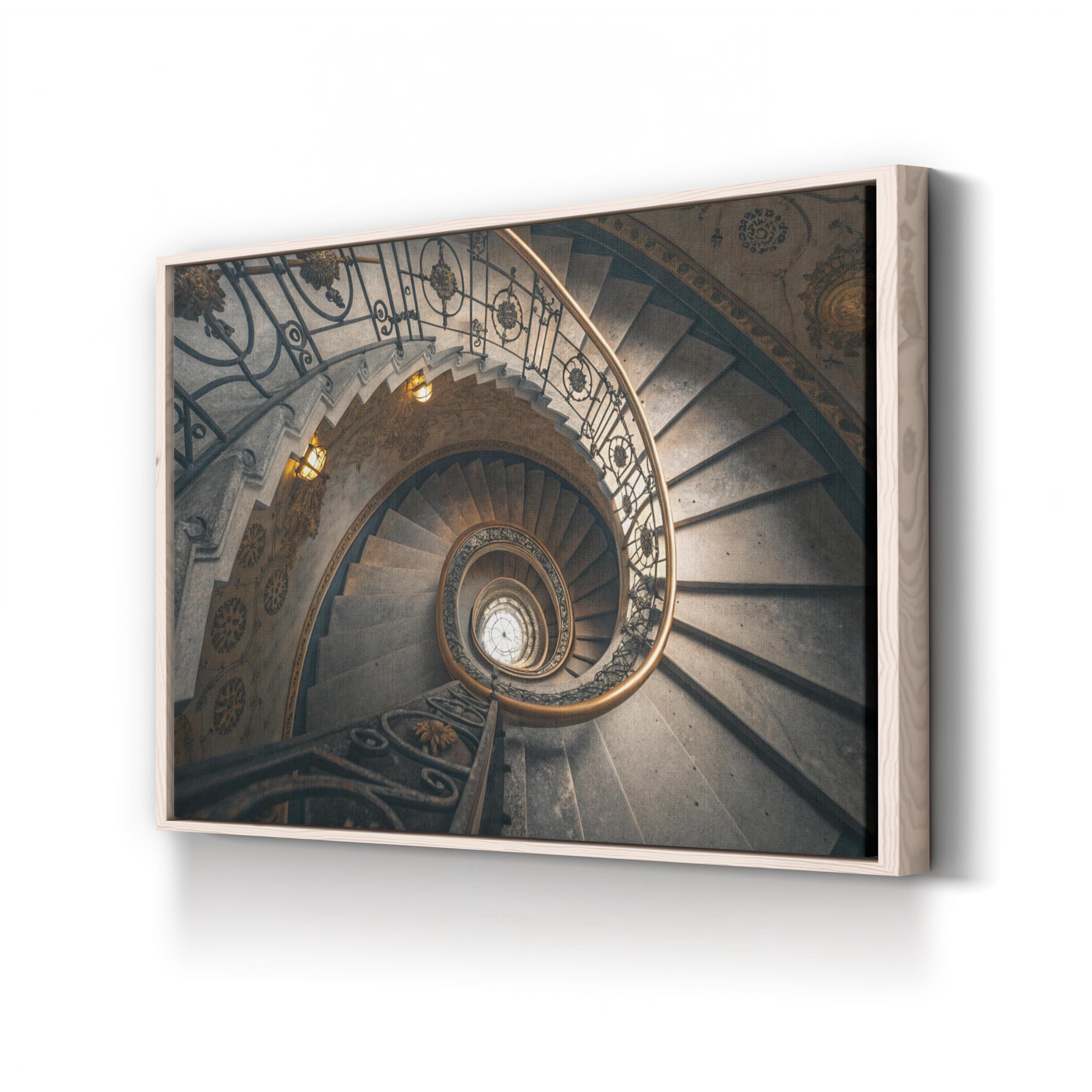 Vintage Spiral Staircase – Vintage Photography Wall Art | Architectural Canvas Print