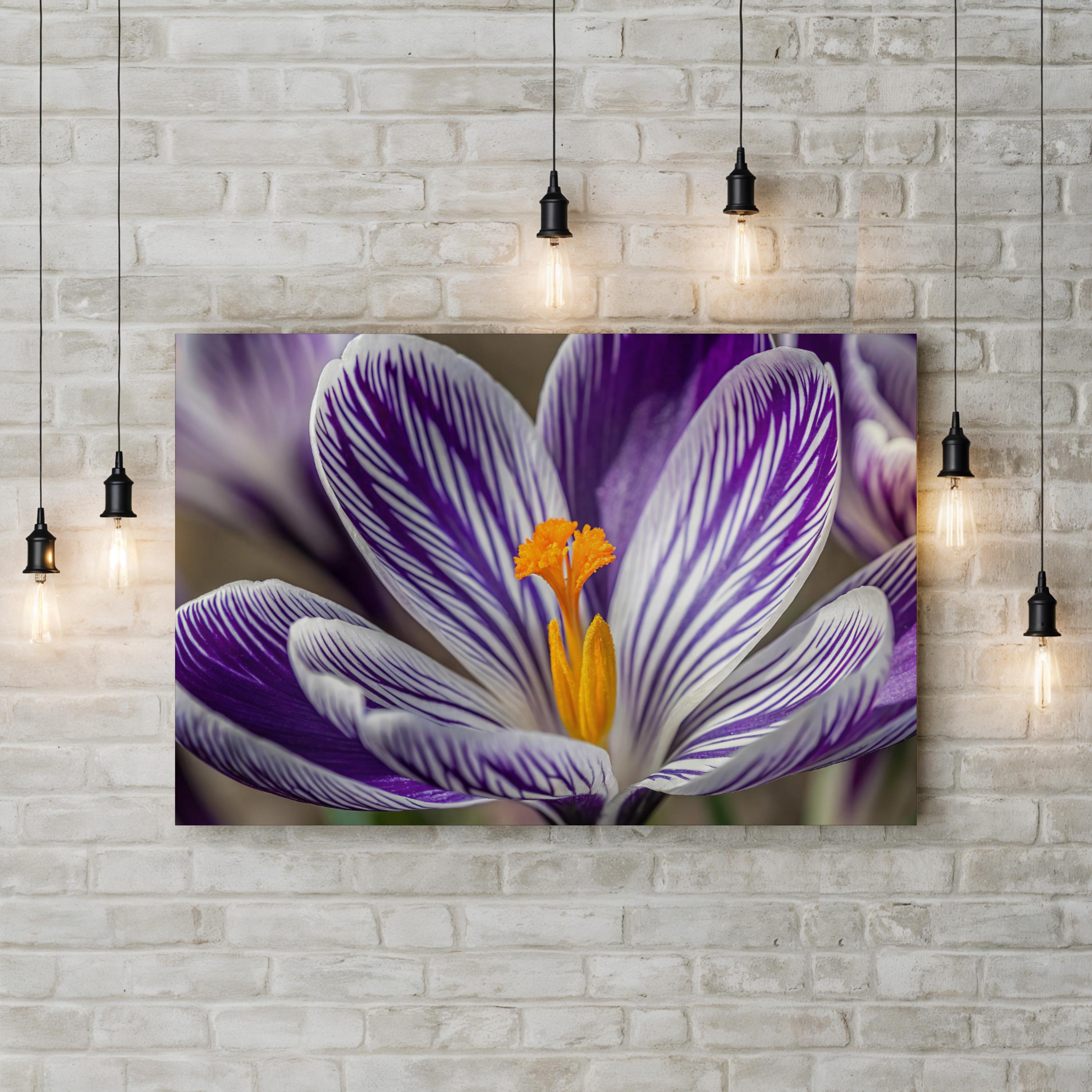 Purple Crocus – Vintage Photography Wall Art | Vibrant Botanical Canvas Print