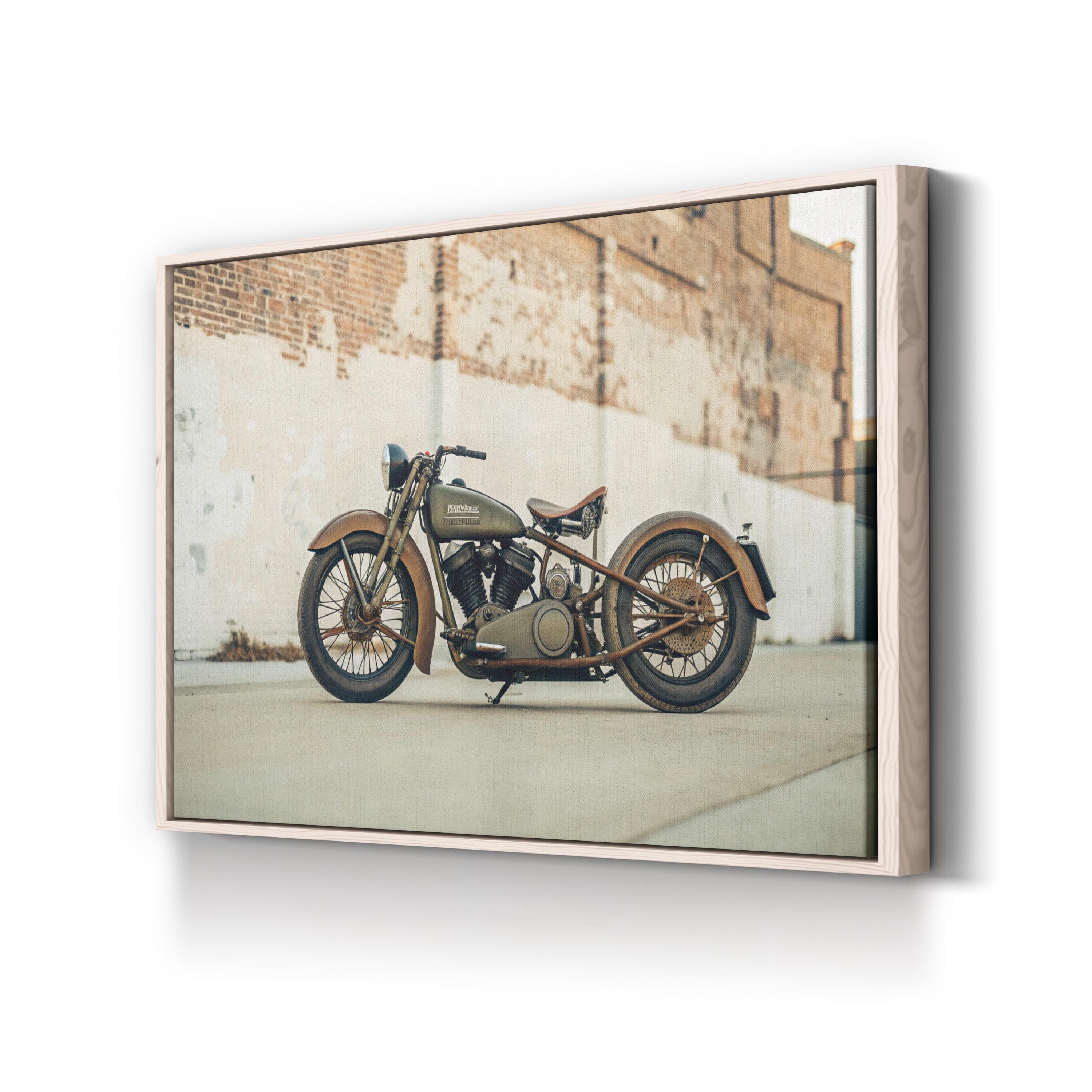 1930s Harley Davidson Motorcycle Wall Art — Vintage American Retro Canvas Print