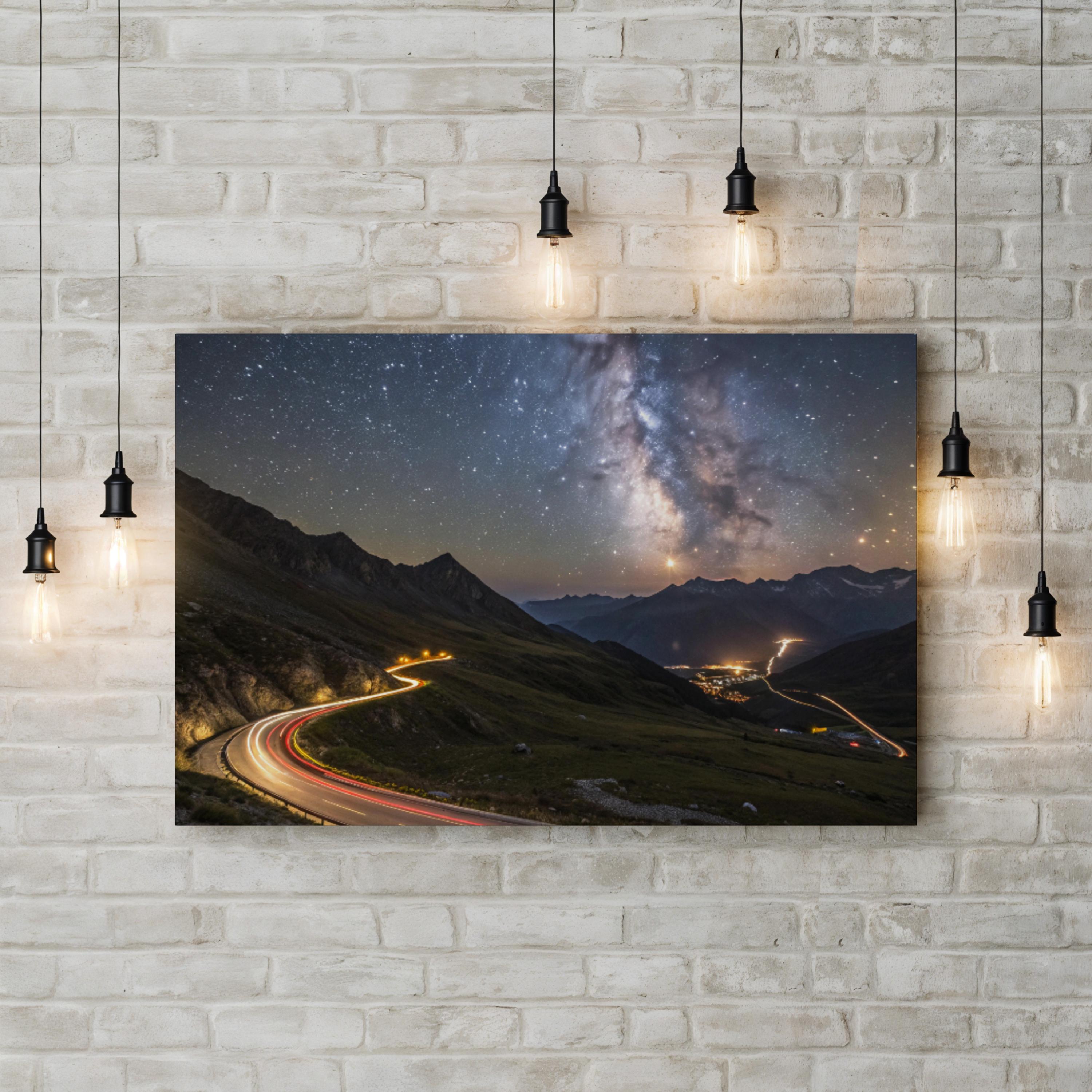 Agnel Pass Mountain Road – Vintage Photography Wall Art | Alpine Landscape Canvas Print