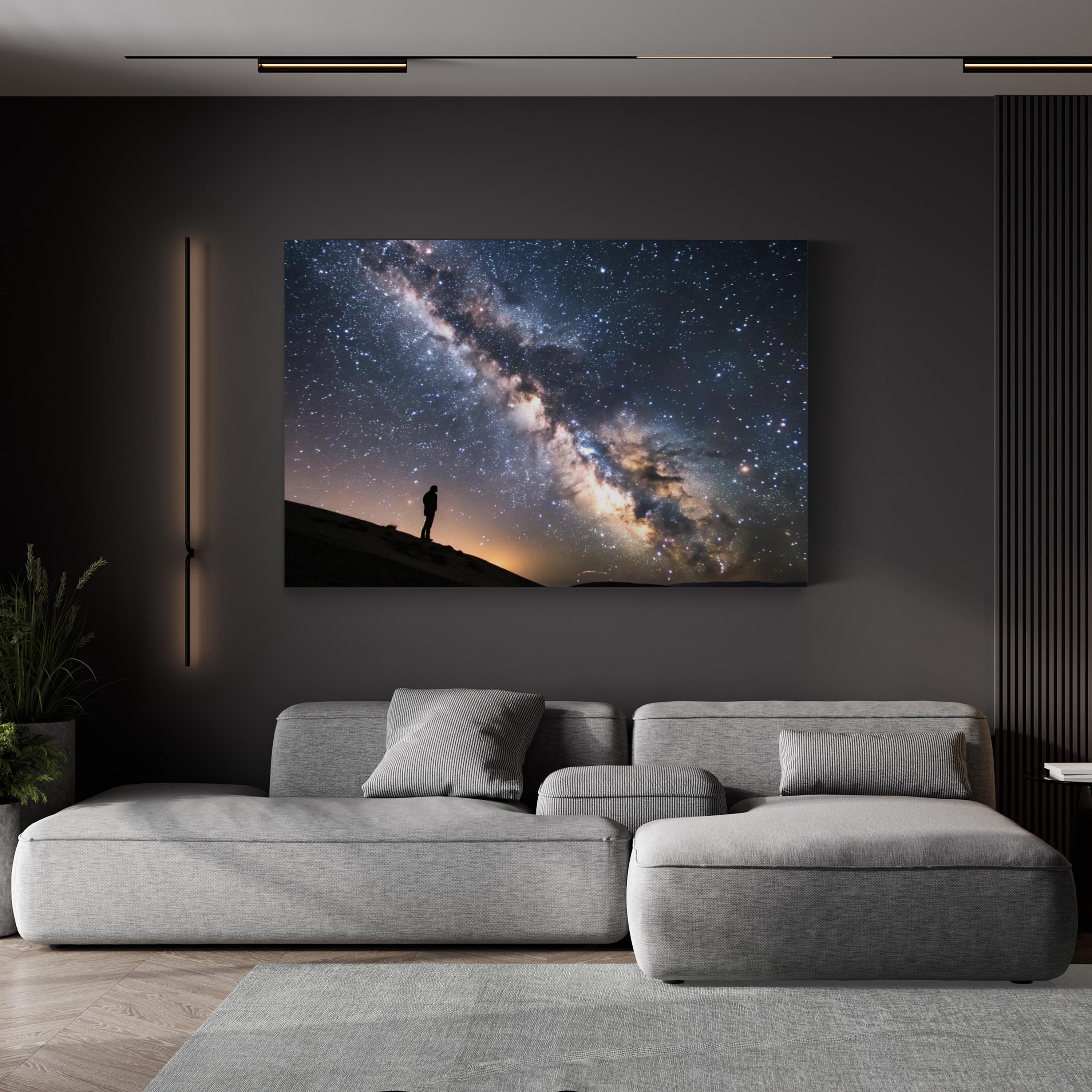 Alone in the Universe – Period Illustration Wall Art | Cosmic Galaxy Canvas Print