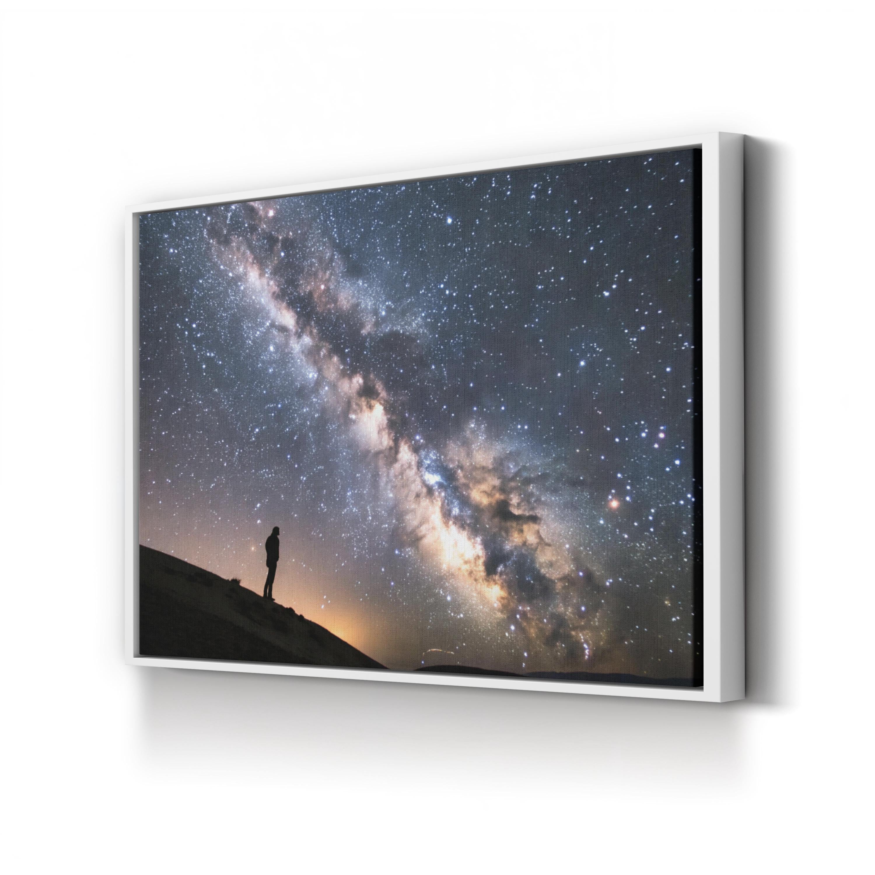 Alone in the Universe – Period Illustration Wall Art | Cosmic Galaxy Canvas Print