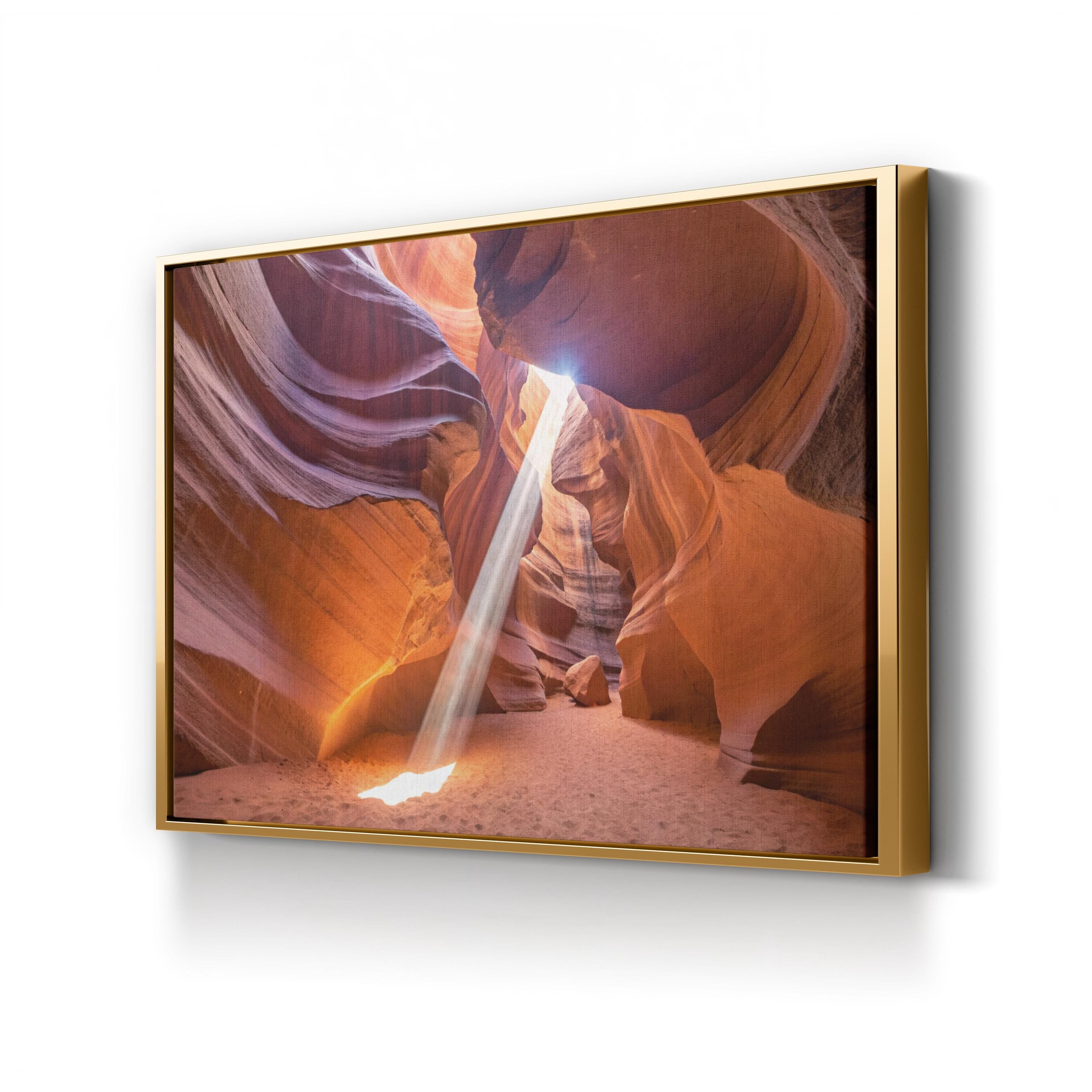 Antelope Canyon Light Beam – Vintage Photography Wall Art | Desert Slot Canyon Canvas Print