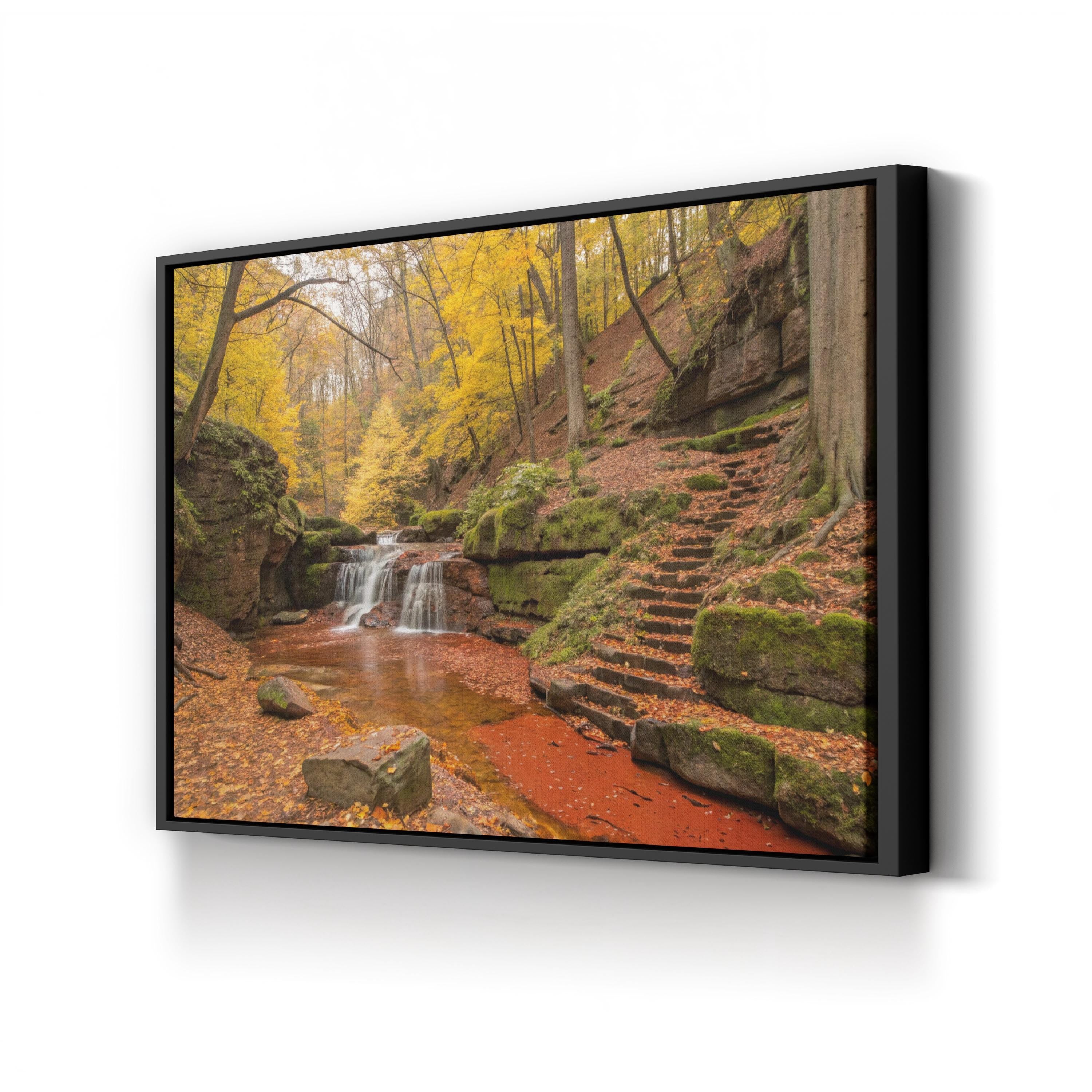 Ash Cave Waterfall Hocking Hills – Vintage Photography Wall Art | Ohio Landscape Canvas Print