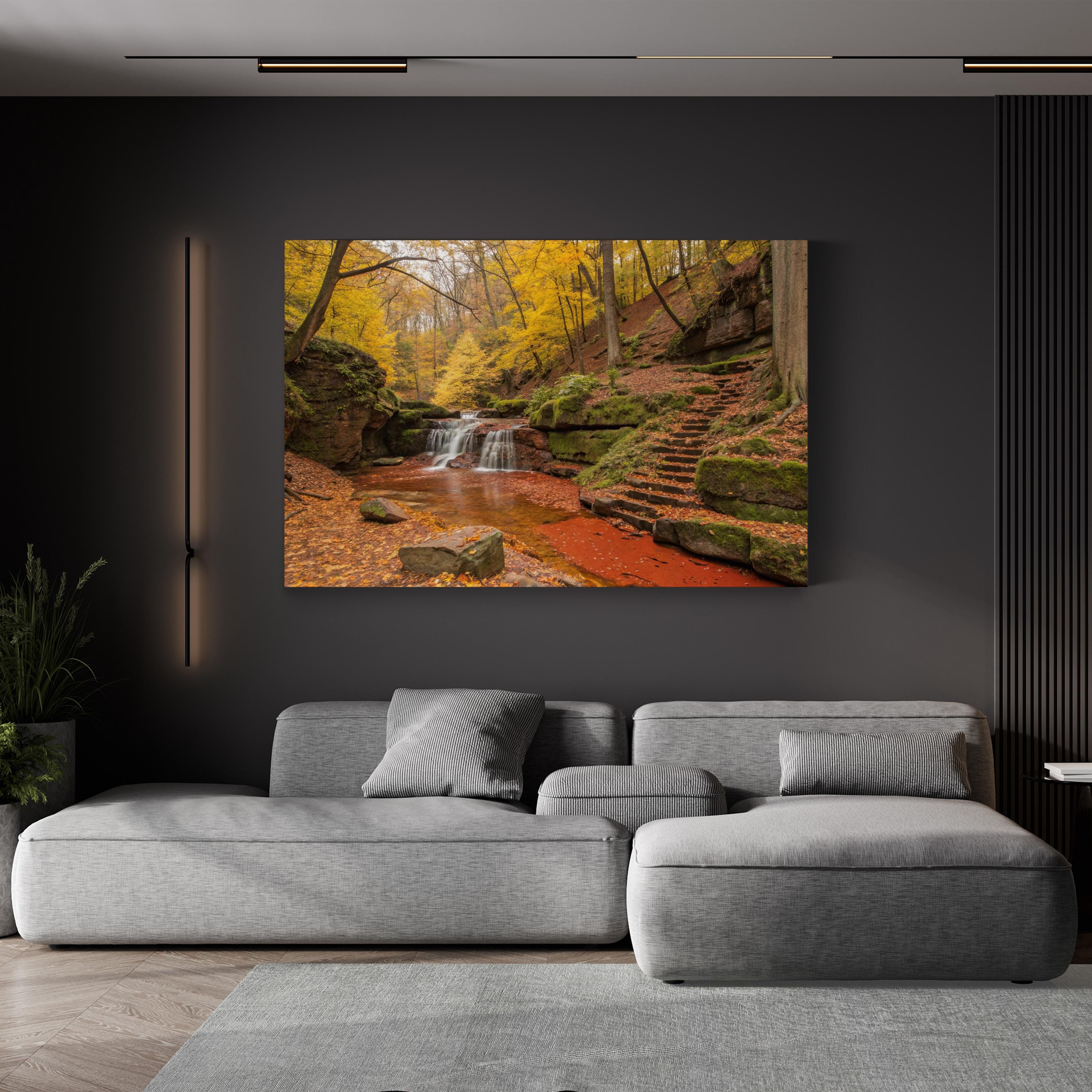 Ash Cave Waterfall Hocking Hills – Vintage Photography Wall Art | Ohio Landscape Canvas Print