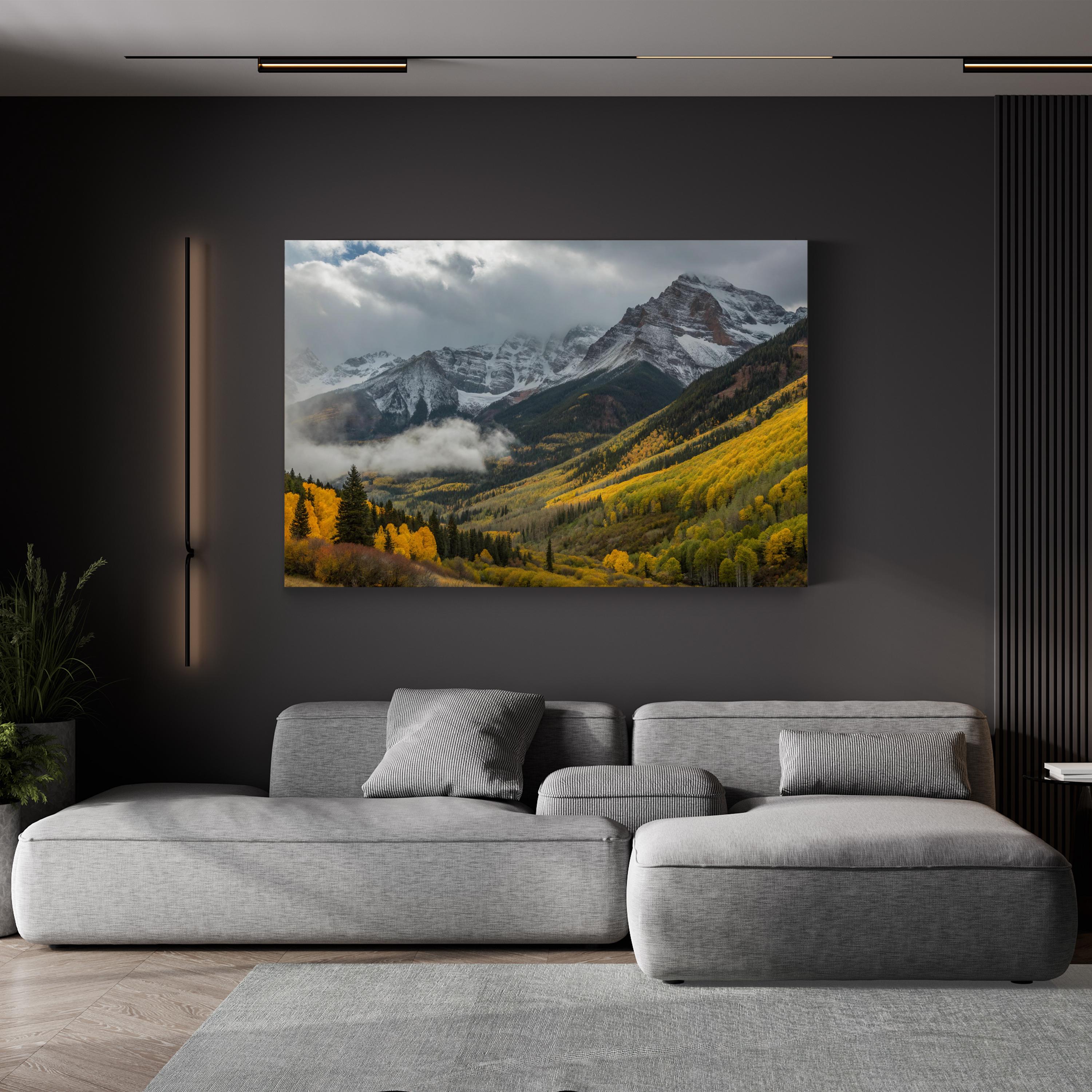 Autumn Mountain Foliage – Vintage Photography Wall Art | Vibrant Fall Landscape Canvas Print