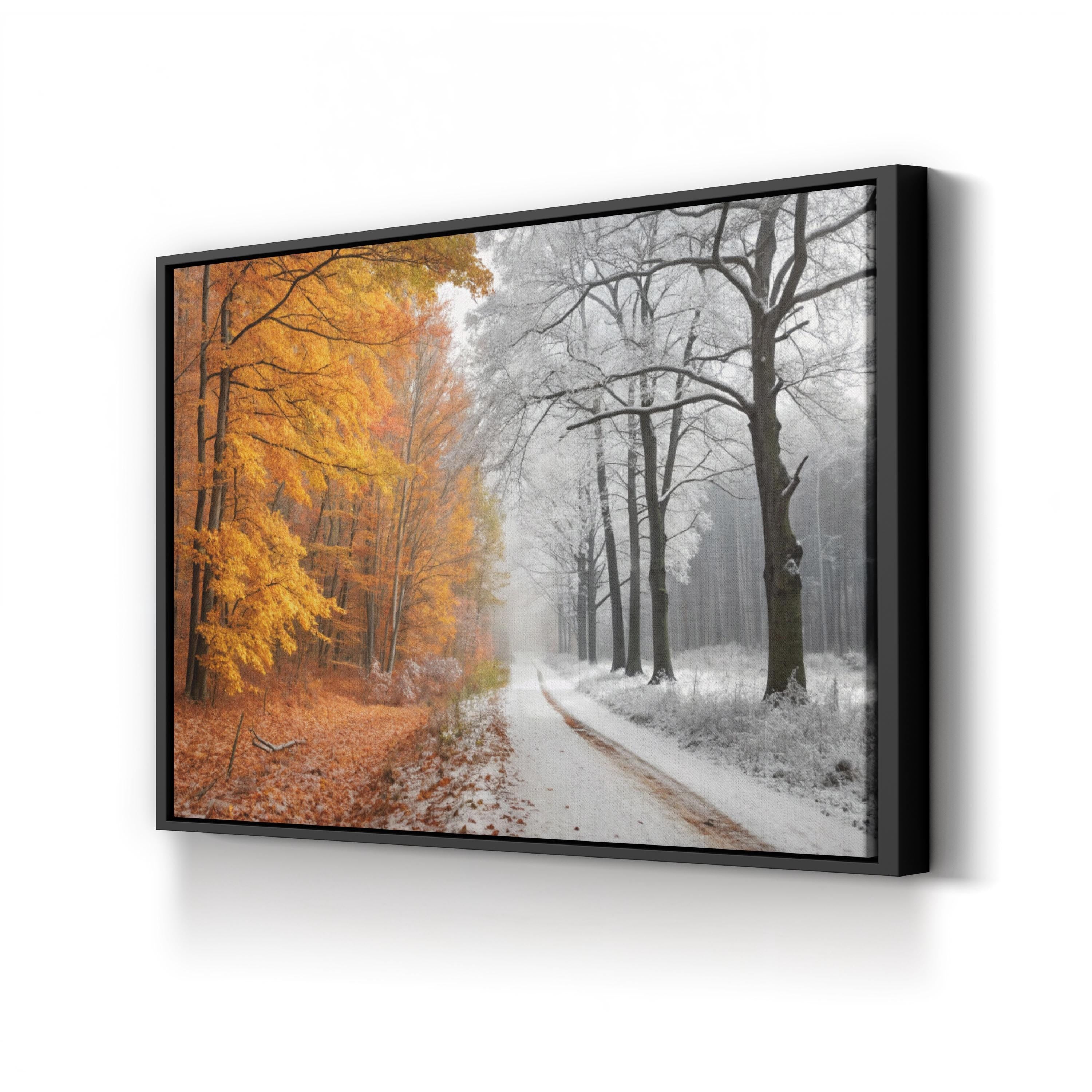 Autumn to Winter Transition – Vintage Photography Wall Art | Seasonal Landscape Canvas Print