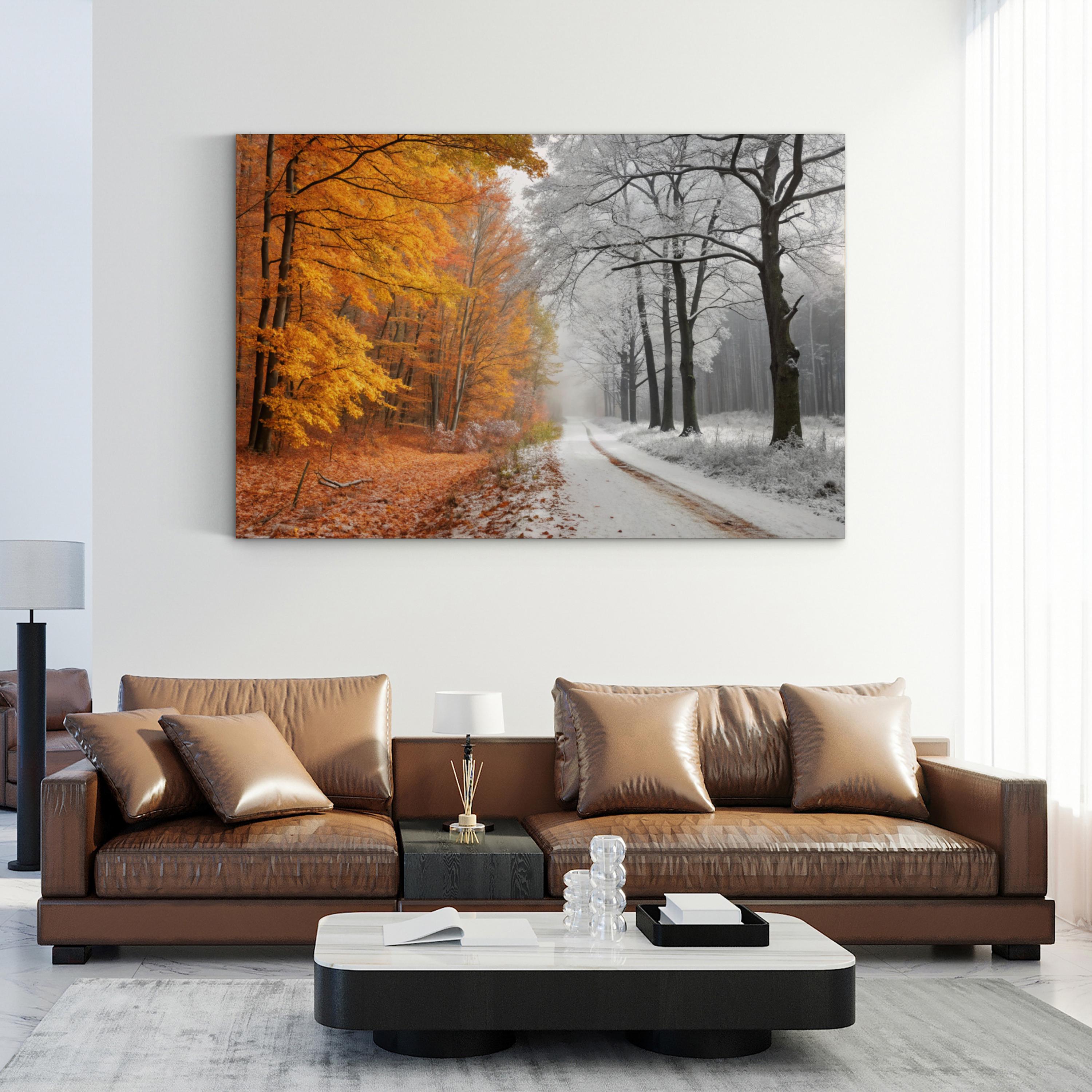 Autumn to Winter Transition – Vintage Photography Wall Art | Seasonal Landscape Canvas Print
