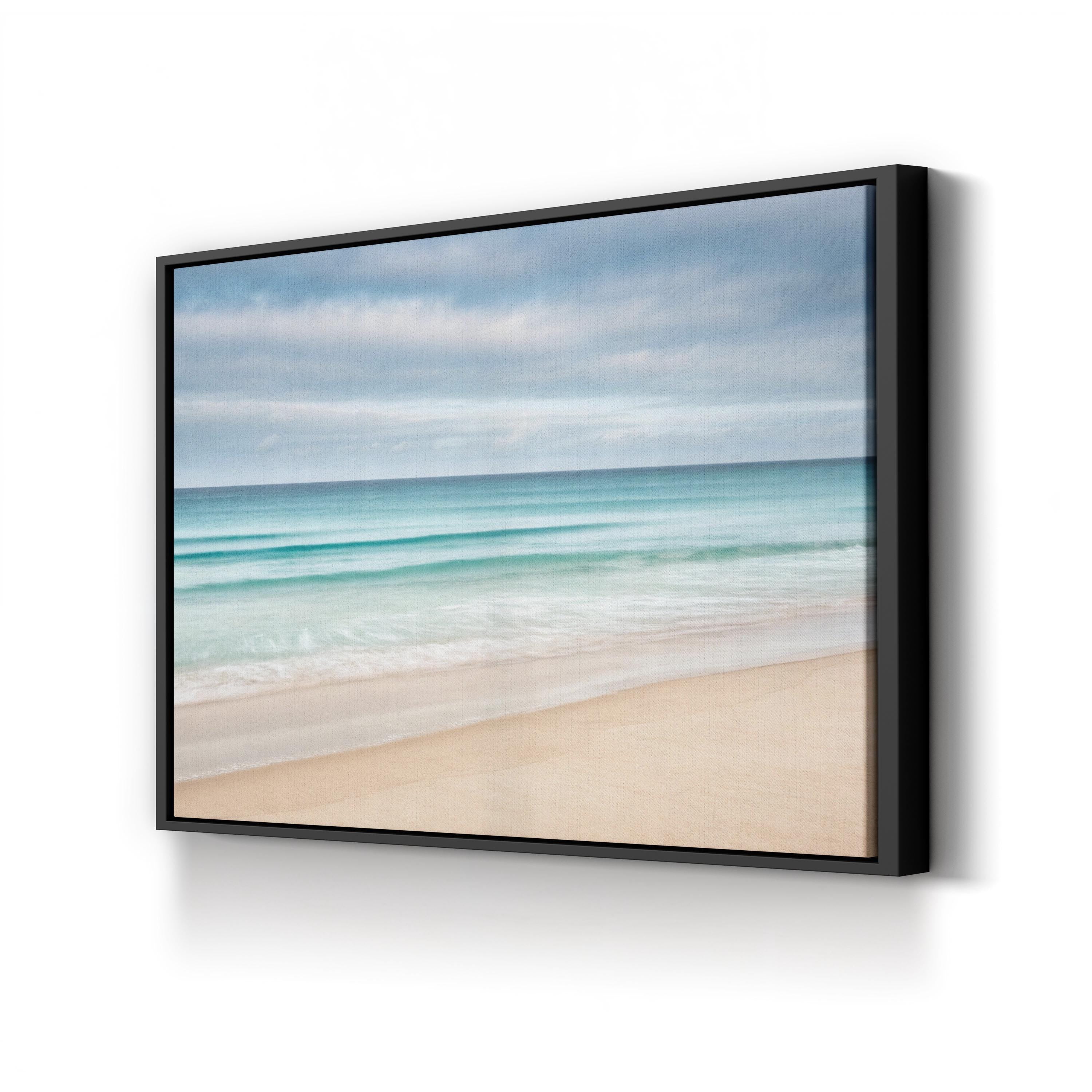 Abstract Coastal Ocean Horizon – Period Illustration Wall Art | Framed Beach Canvas Print