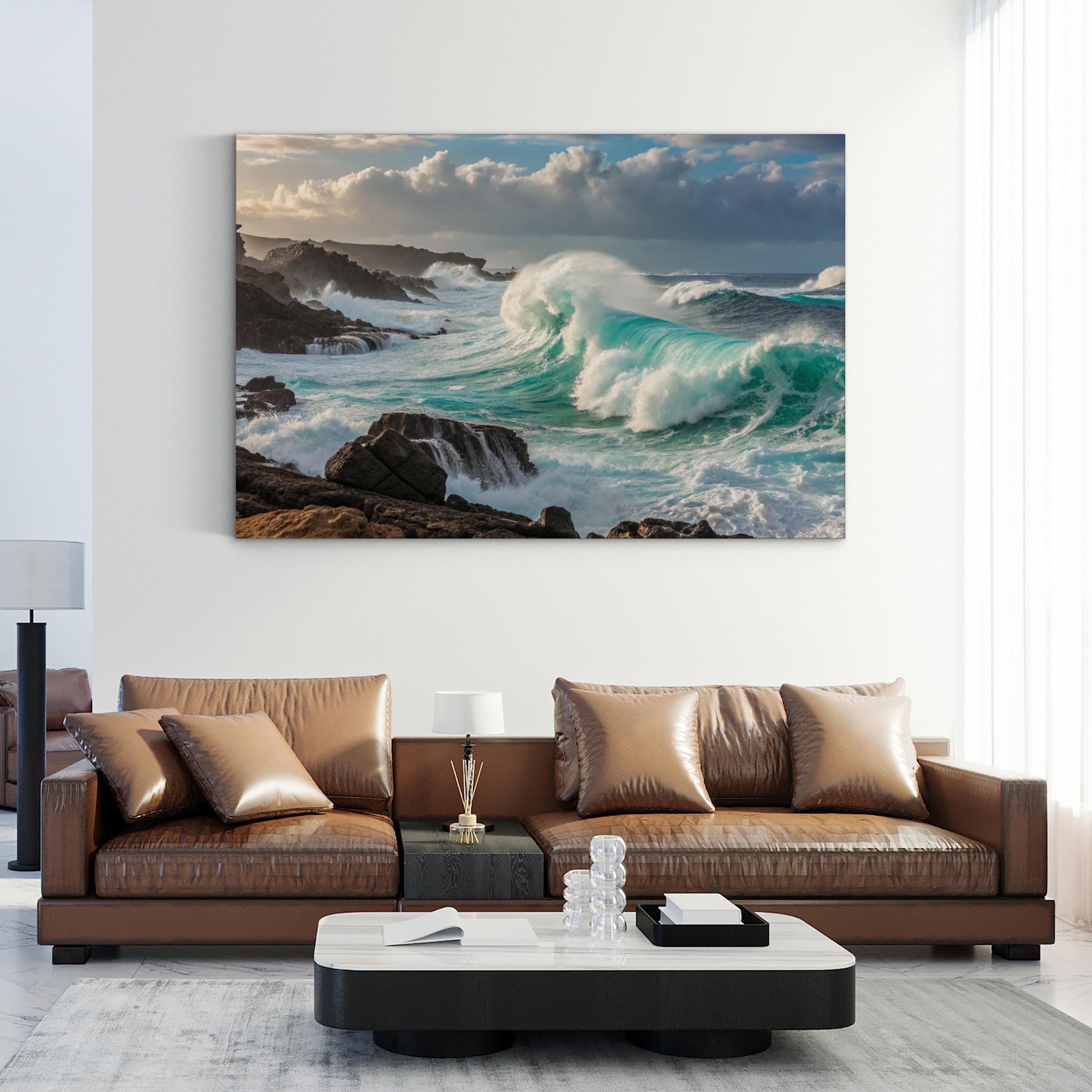 Ocean Waves Canvas Art – Dramatic Coastal Seascape
