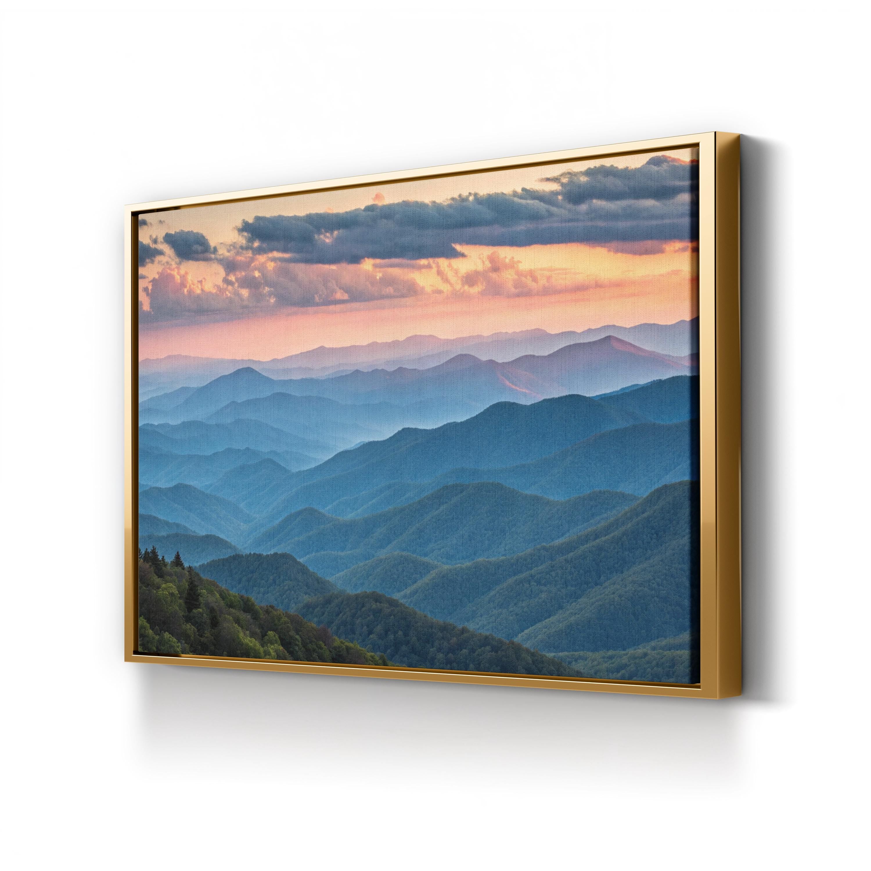 Blue Ridge Mountains Sunset – Vintage Photography Wall Art | Scenic Nature Canvas Print