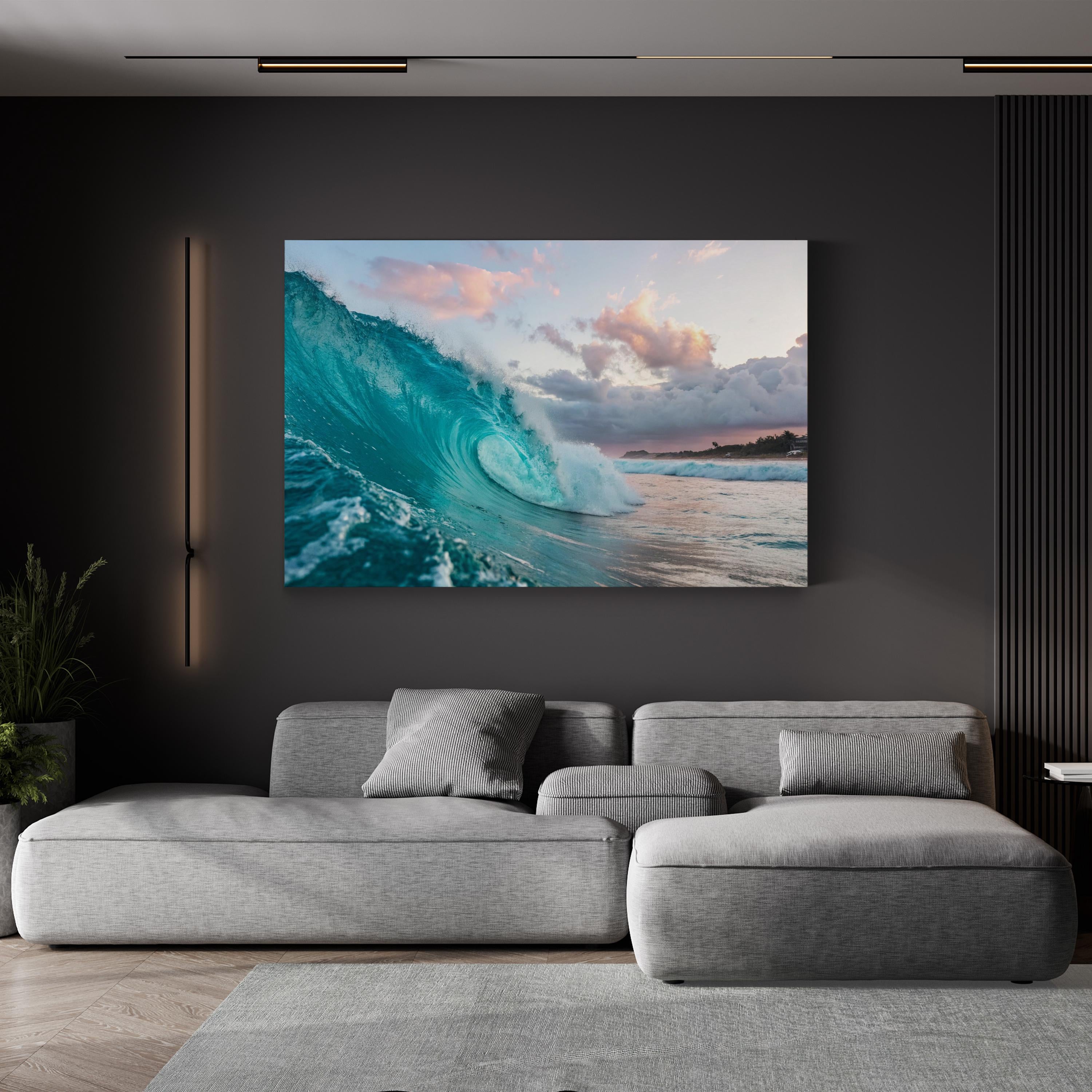 Blue Ocean Waves — Modern Coastal Seascape Canvas Wall Art