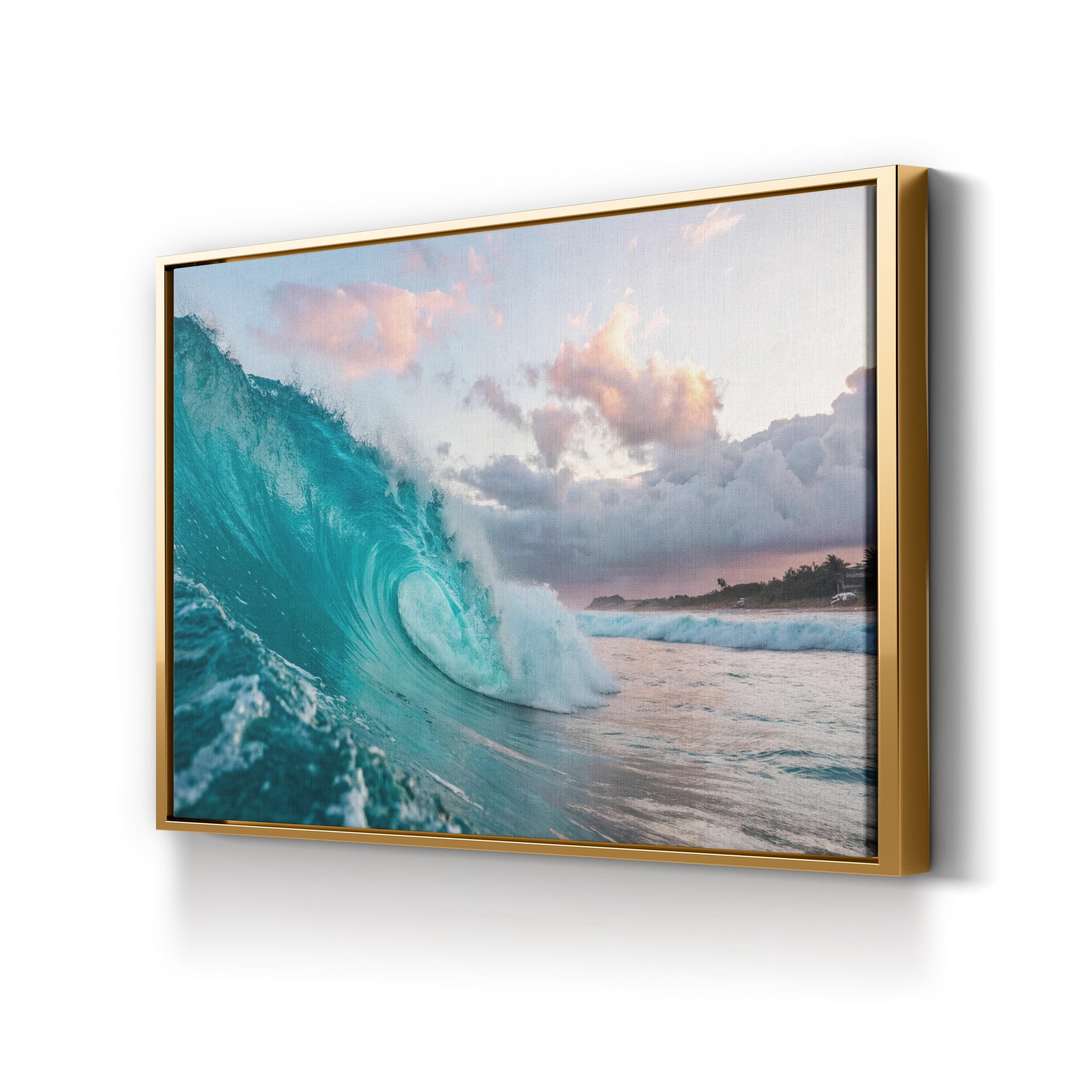 Blue Ocean Waves — Modern Coastal Seascape Canvas Wall Art