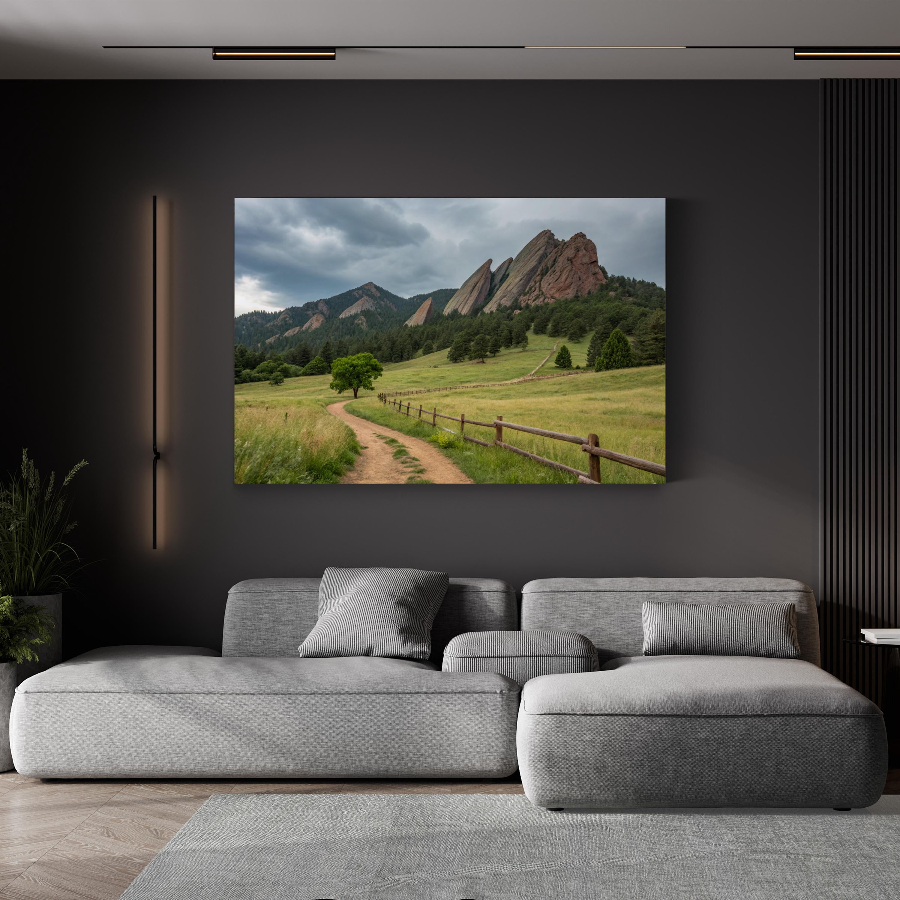 Boulder Flatirons in Coloarado Canvas Wall Art