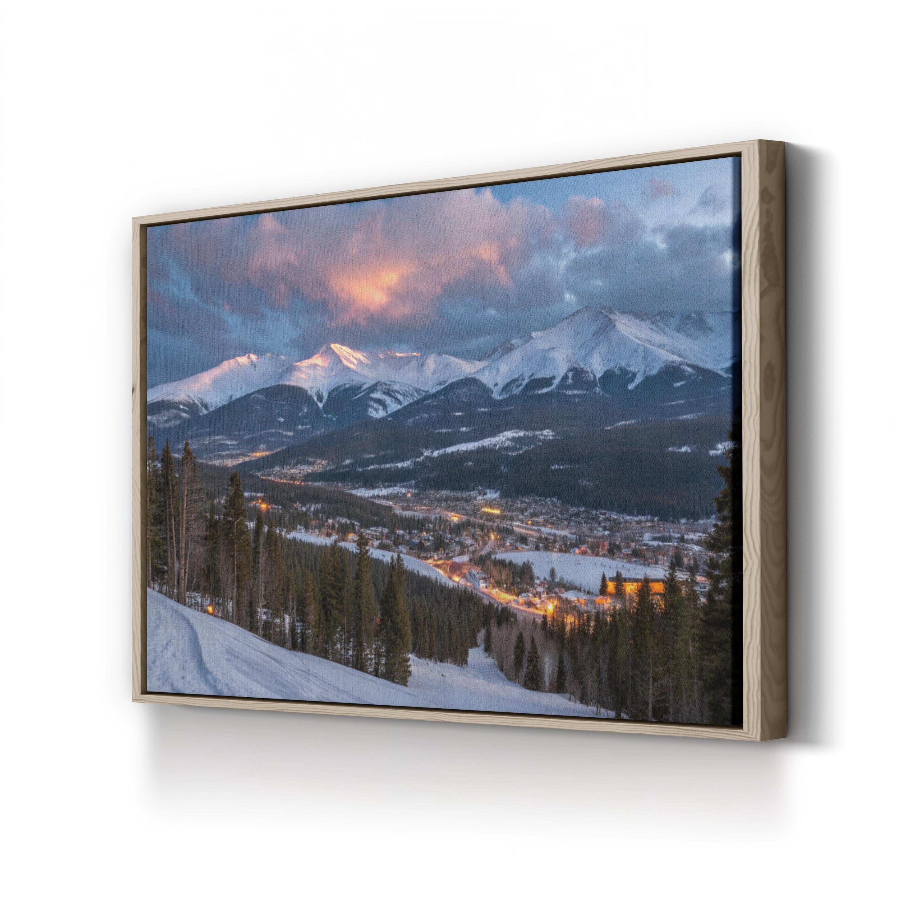 Breckenridge Snowy Mountain Dusk – Vintage Photography Wall Art | Rocky Mountain Canvas Print