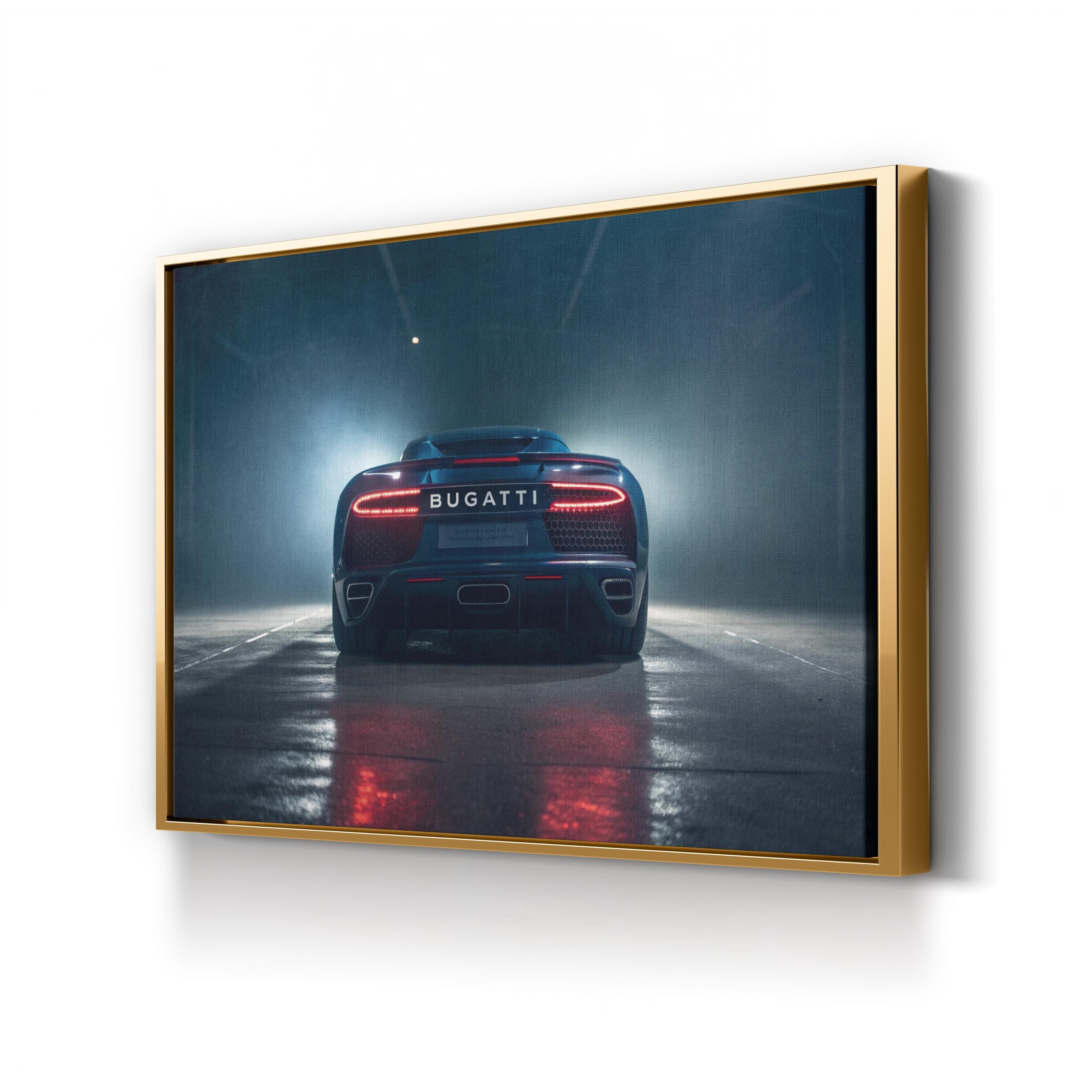 Bugatti V3 Canvas Art – Luxury Sports Car Rear View