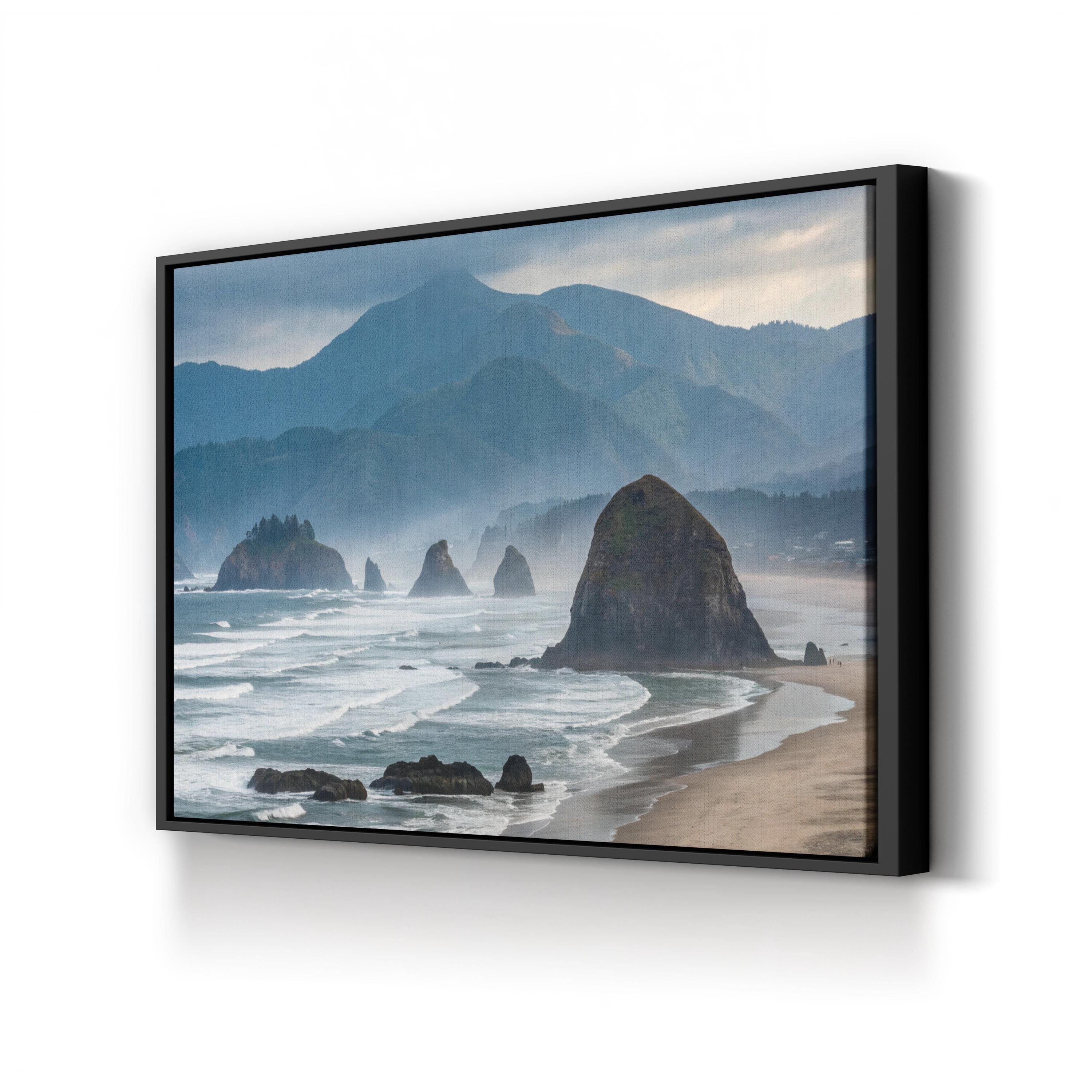 Cannon Beach, Oregon Coast in Pacific Ocean Shoreline