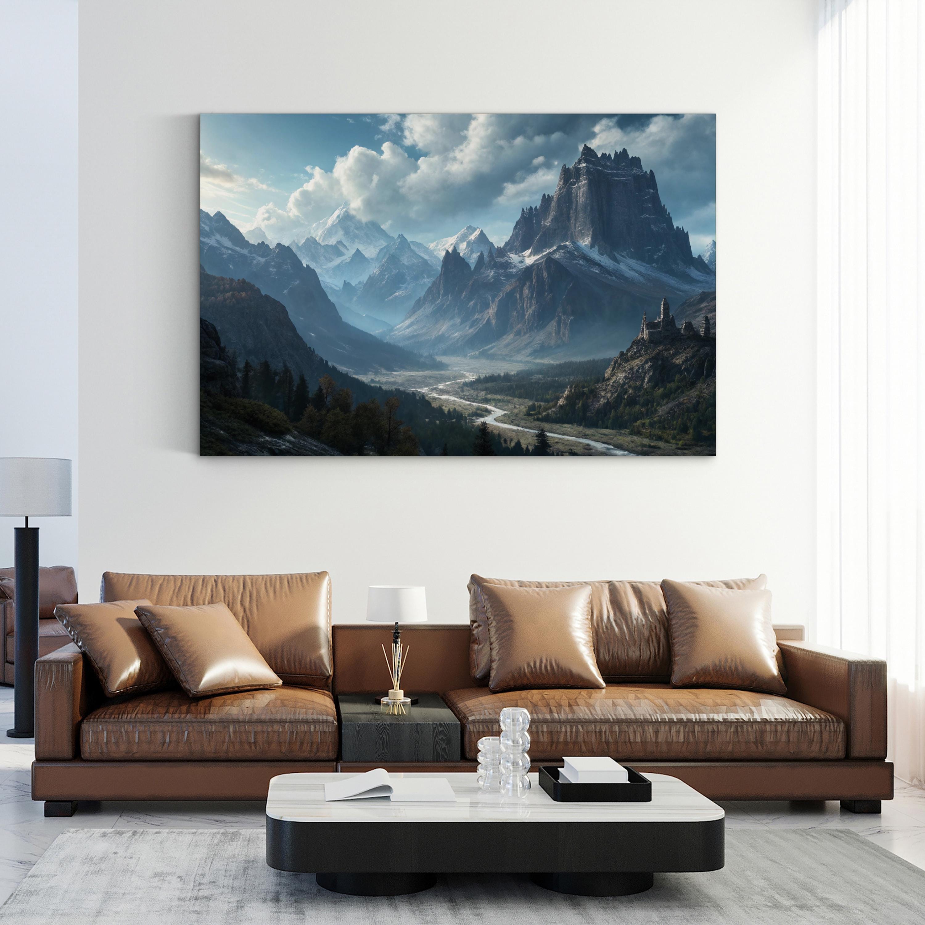 Rocky Ridge Dramatic Peaks – Vintage Photography Wall Art | Mountain Landscape Canvas Print