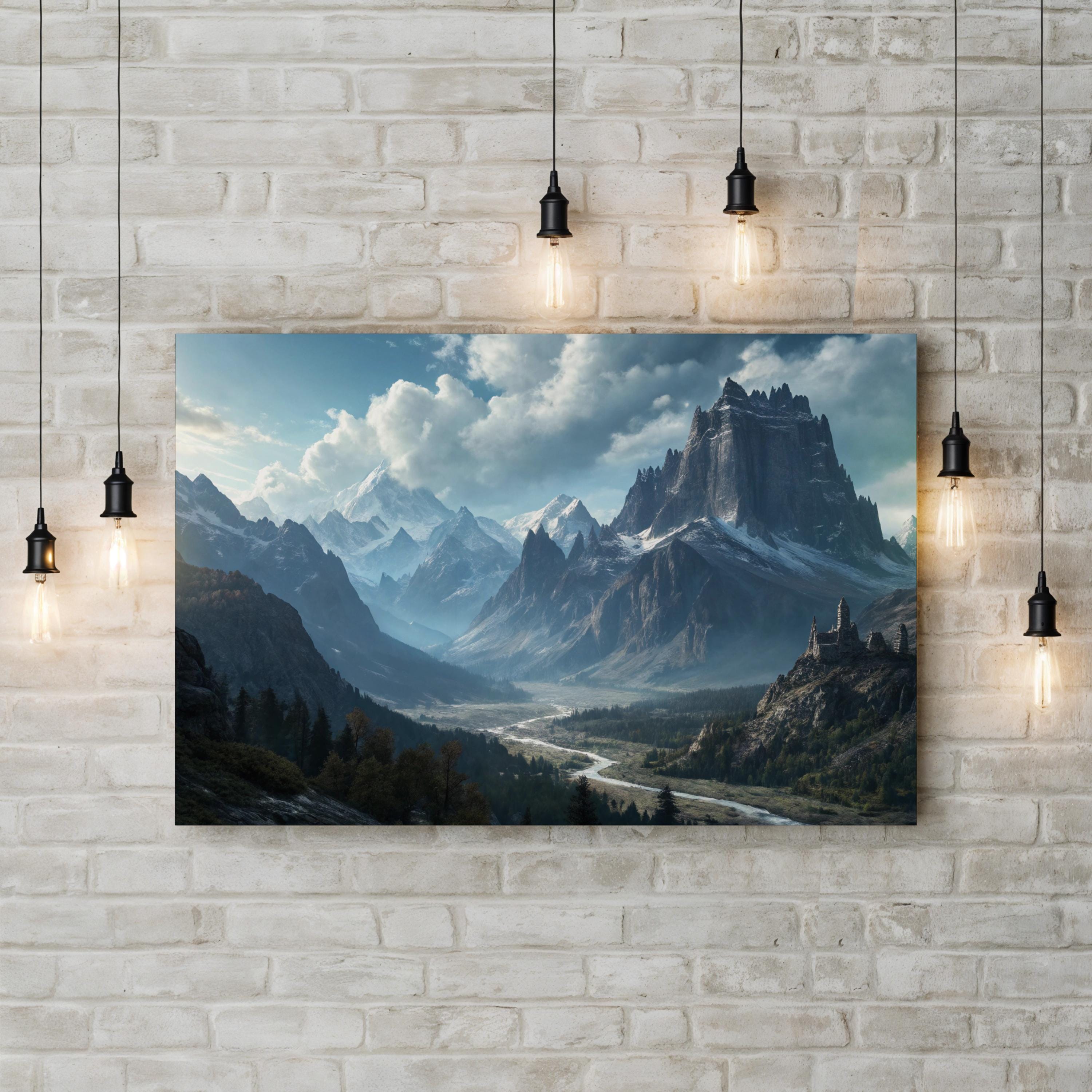 Rocky Ridge Dramatic Peaks – Vintage Photography Wall Art | Mountain Landscape Canvas Print