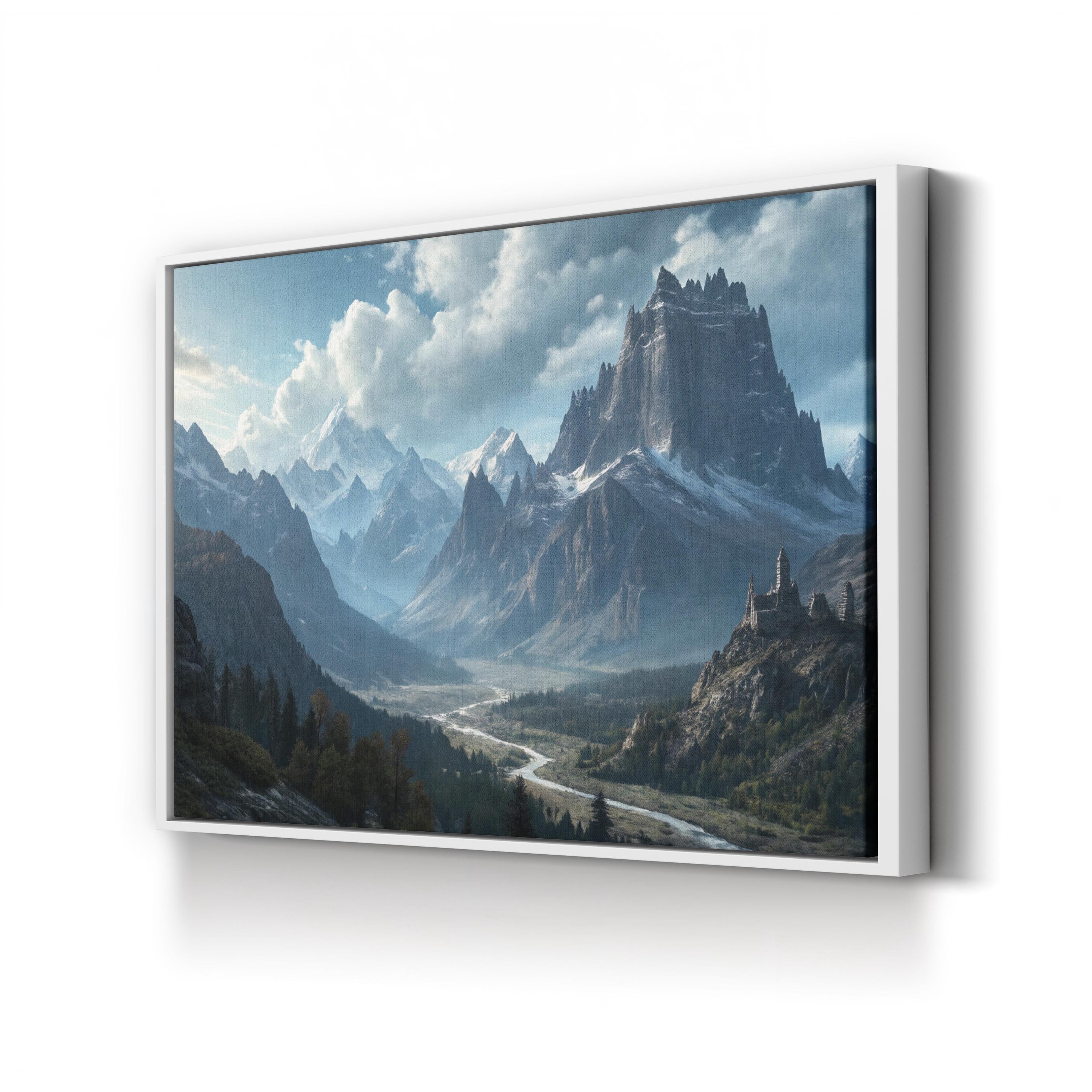 Rocky Ridge Dramatic Peaks – Vintage Photography Wall Art | Mountain Landscape Canvas Print