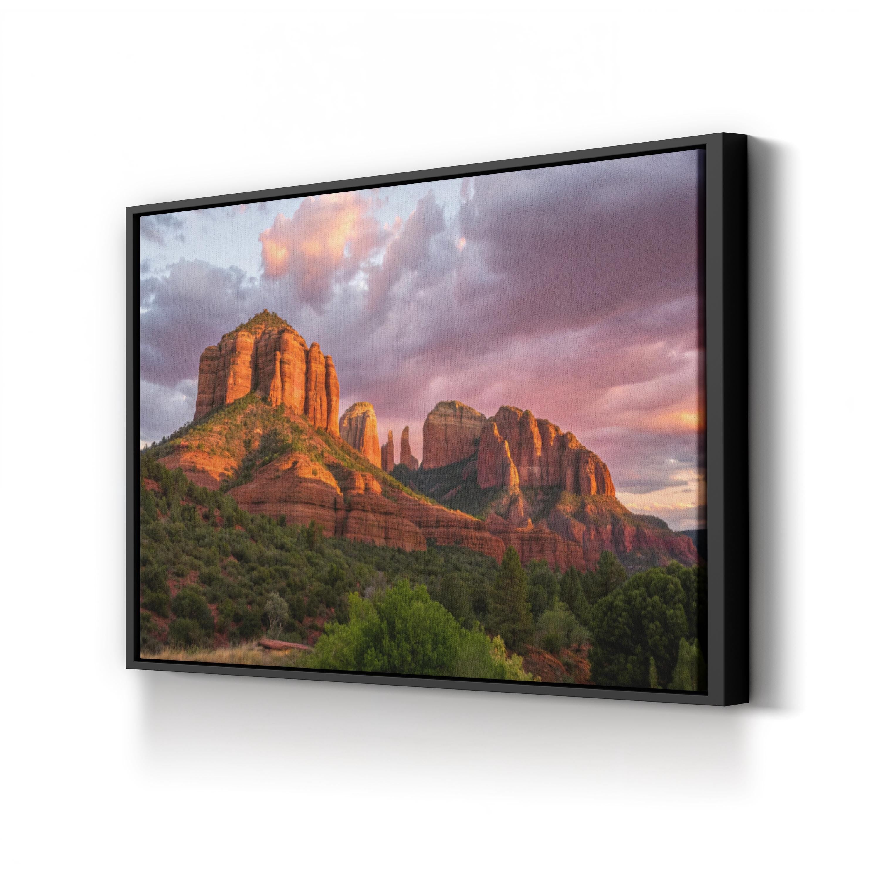 Cathedral Rock Sedona Sunset – Vintage Photography Wall Art | Desert Canvas Print