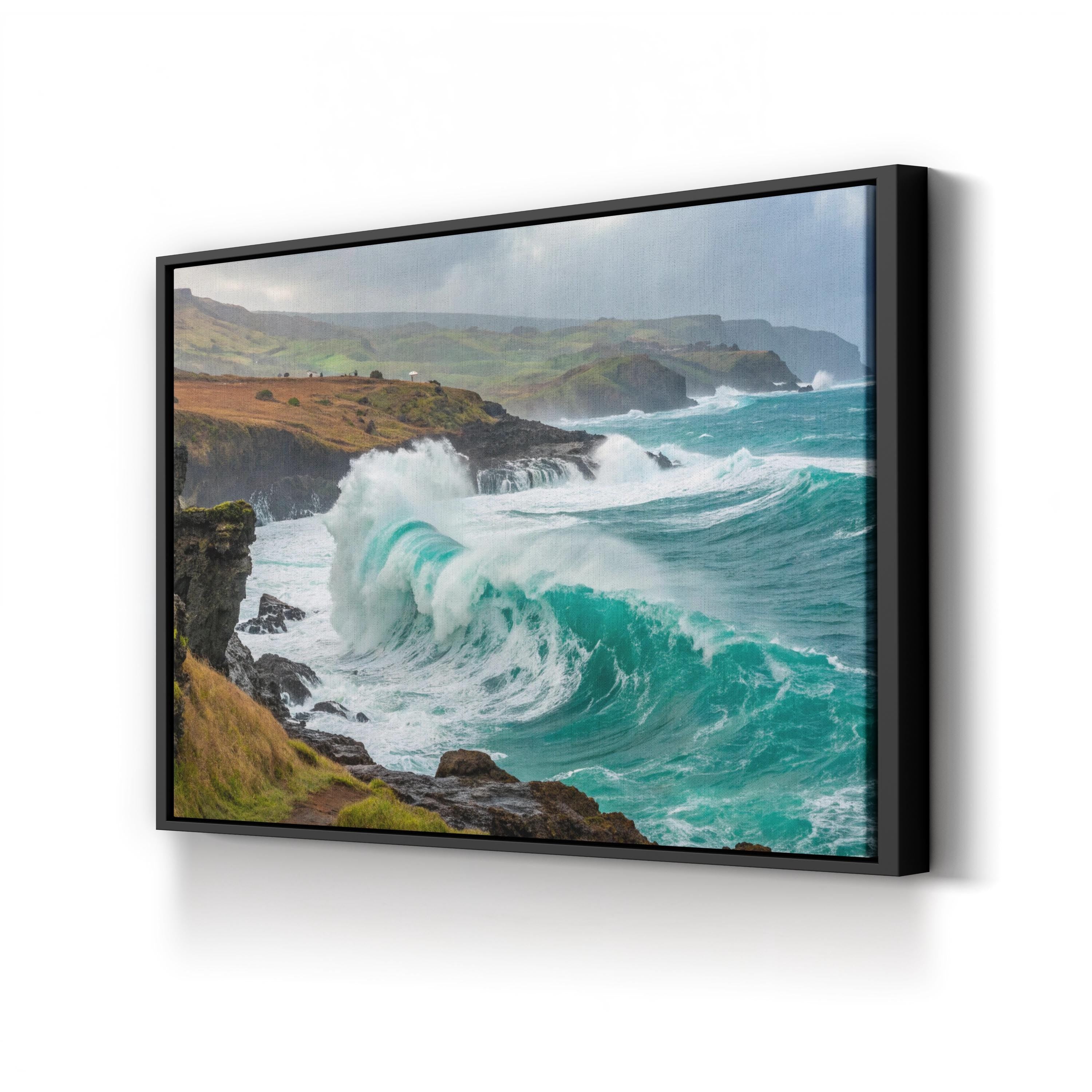Powerful Crashing Ocean— Coastal Seascape Canvas Wall Art for Living Room Décor