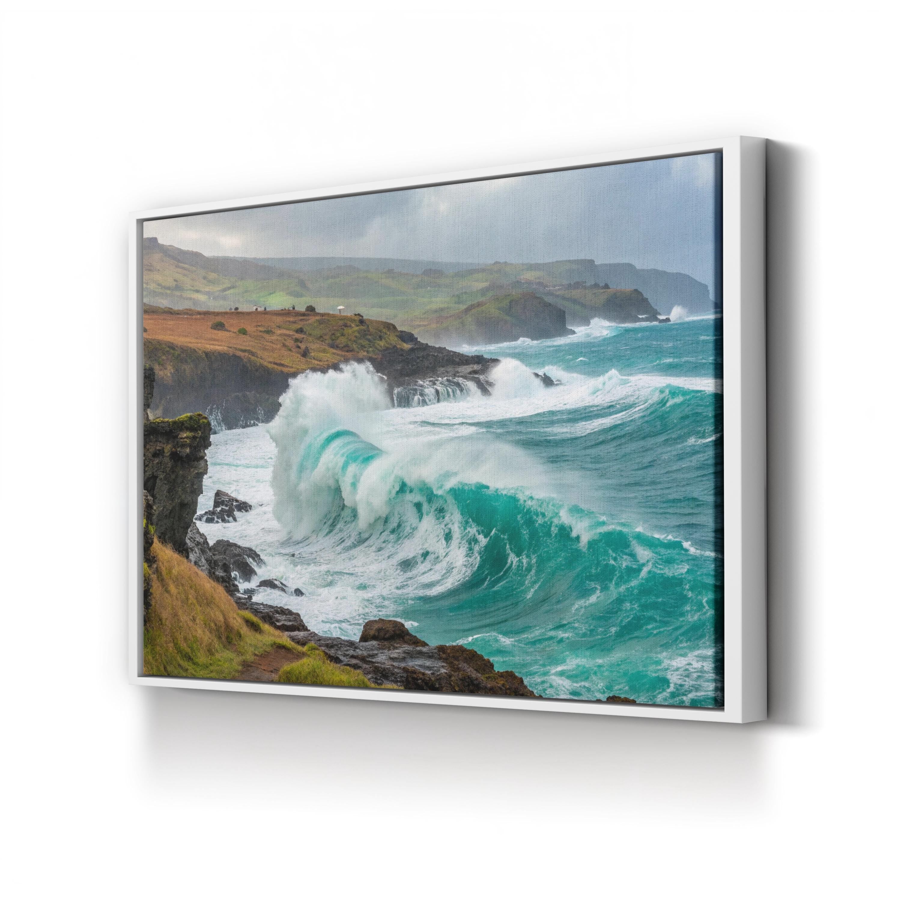 Powerful Crashing Ocean— Coastal Seascape Canvas Wall Art for Living Room Décor