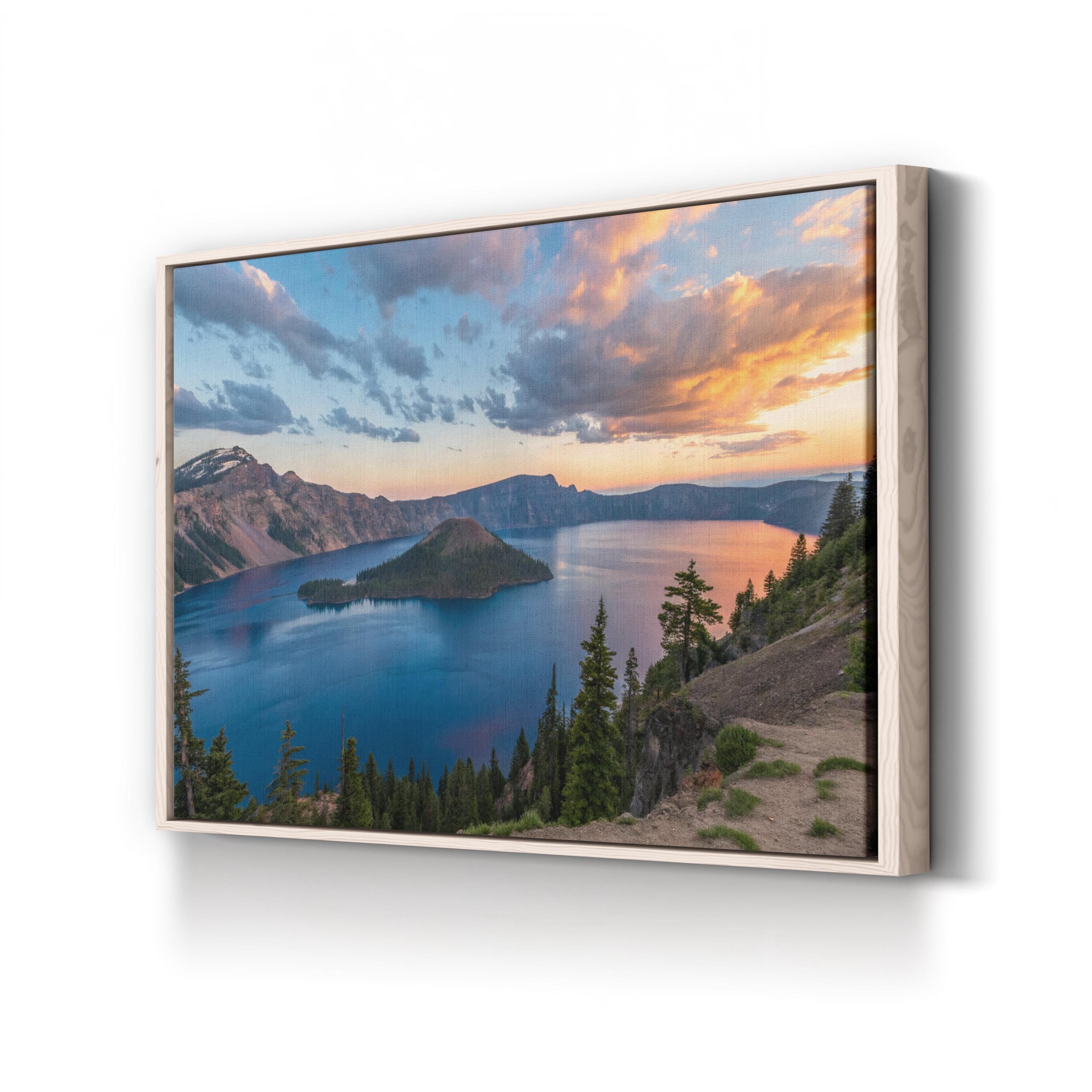 Crater Lake Sunrise — Crater Lake National Park, Oregon Mountain Landscape Canvas Wall Art