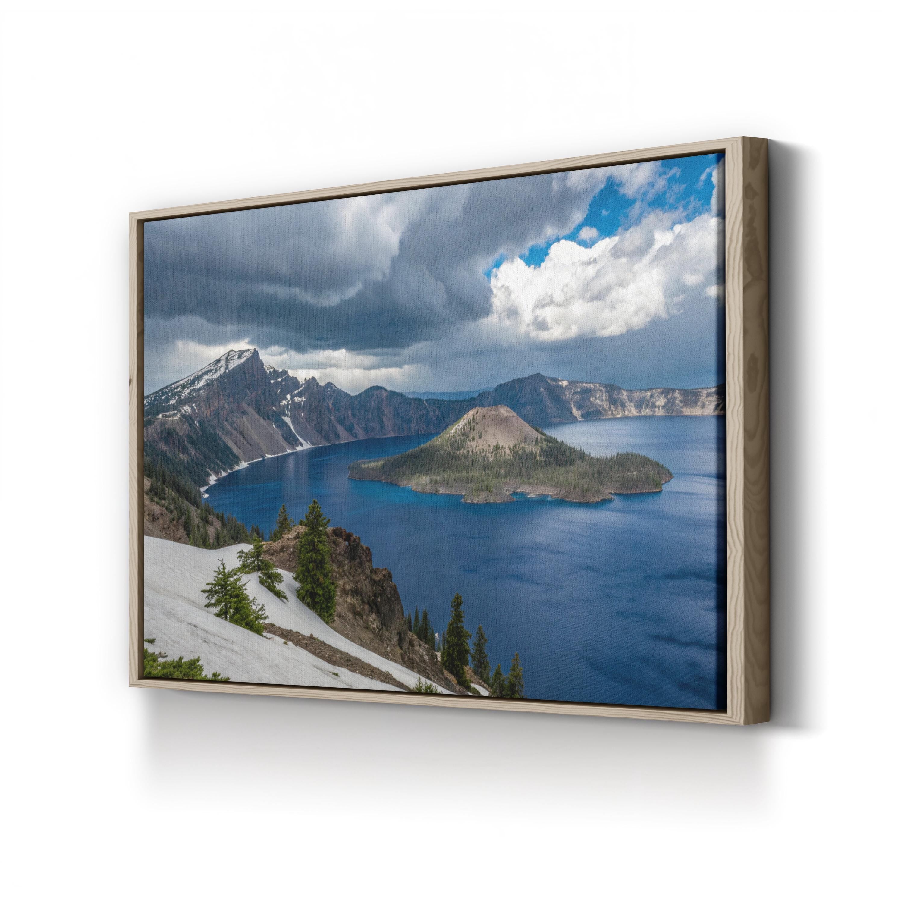 Crater Lake Canvas Art — Framed Mountain Landscape Photography