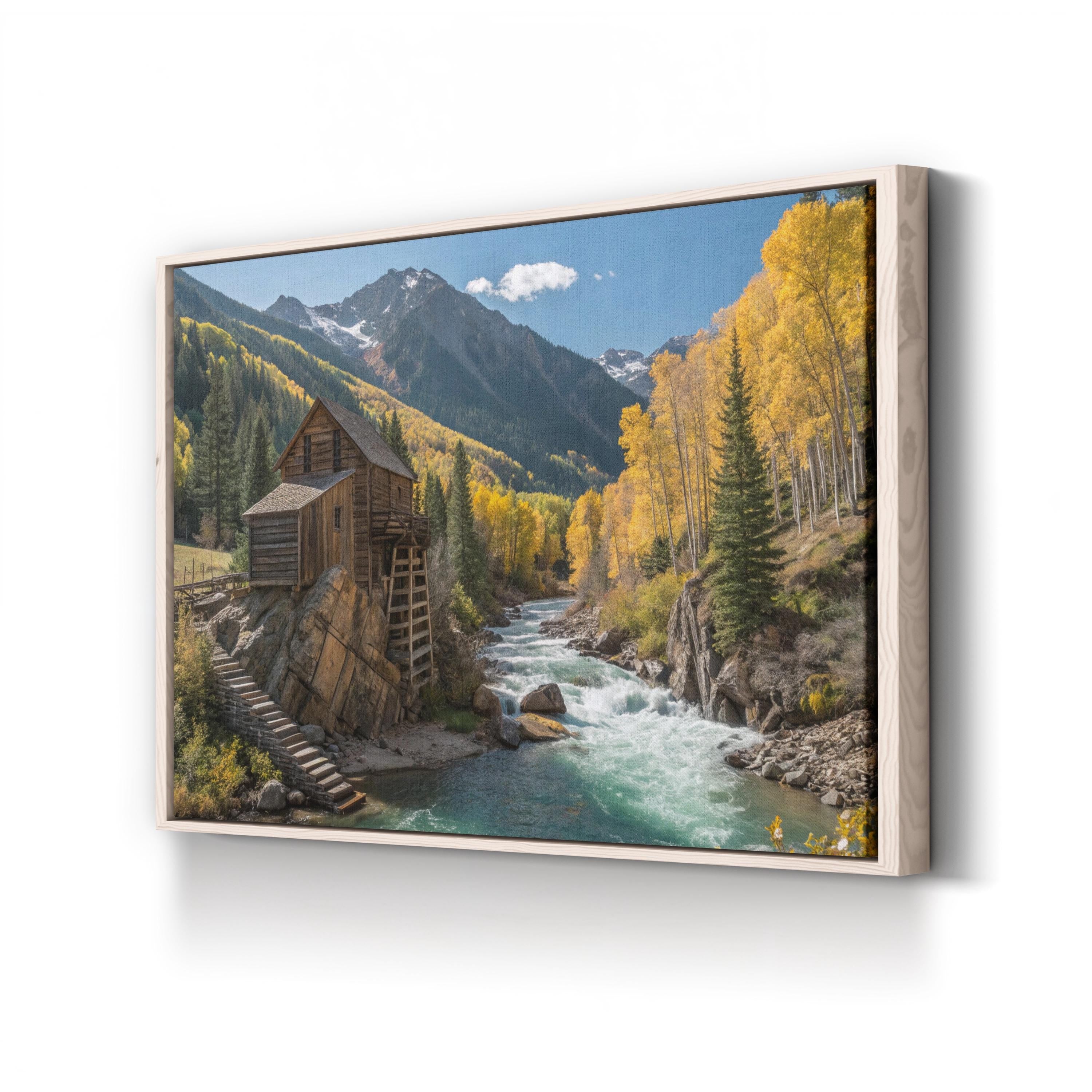 Crystal Mill Colorado – Vintage Photography Wall Art | Mountain Waterfall Canvas Print