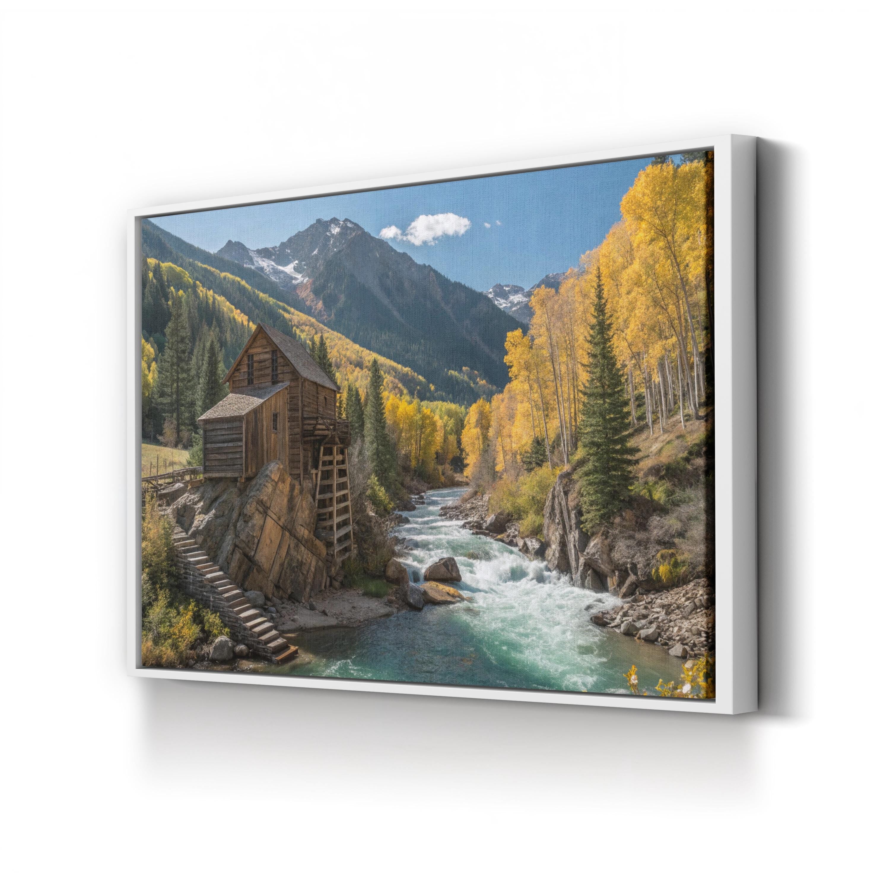 Crystal Mill Colorado – Vintage Photography Wall Art | Mountain Waterfall Canvas Print