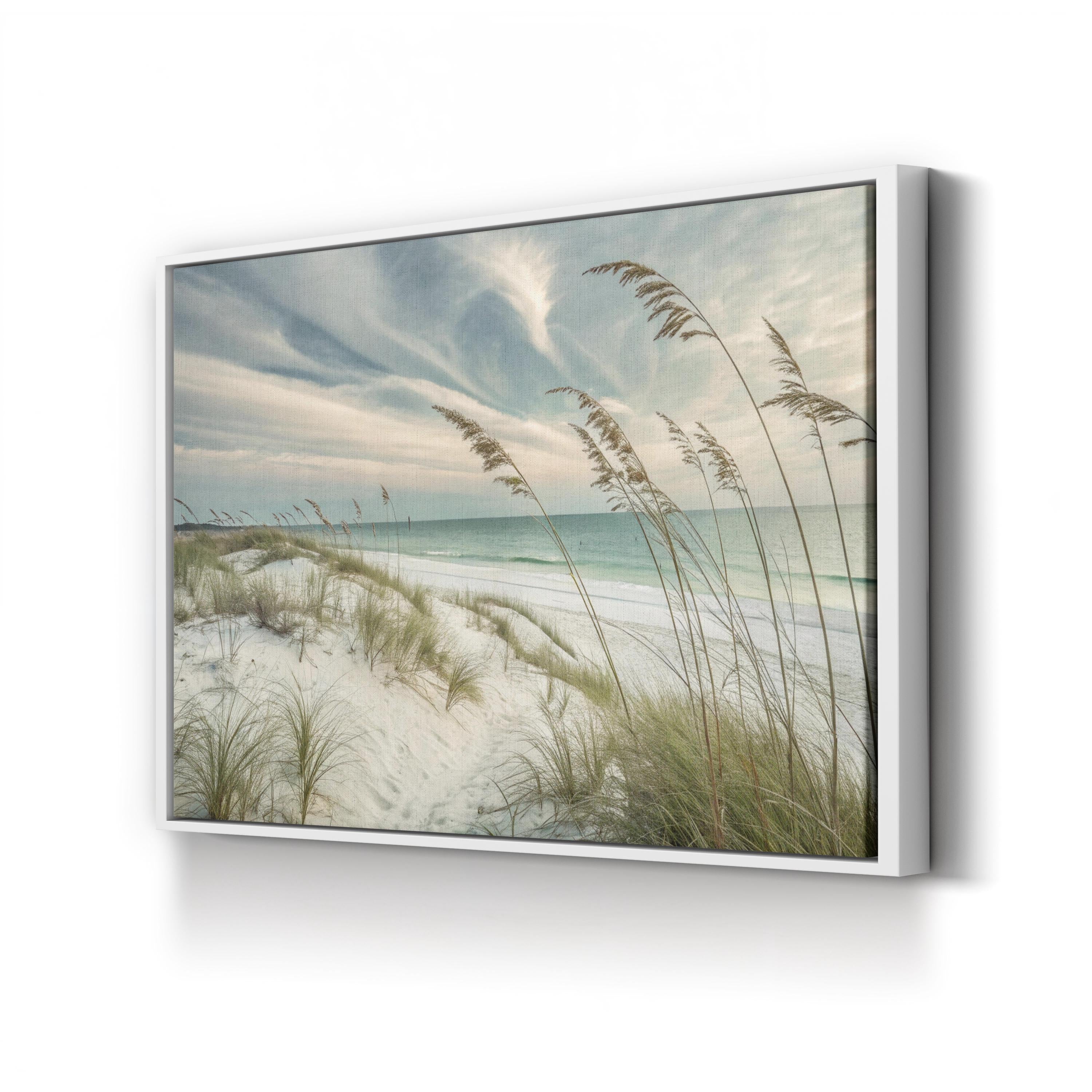 Faded Calmness Coastal Canvas Wall Art — Minimalist Beach Dune Landscape Print