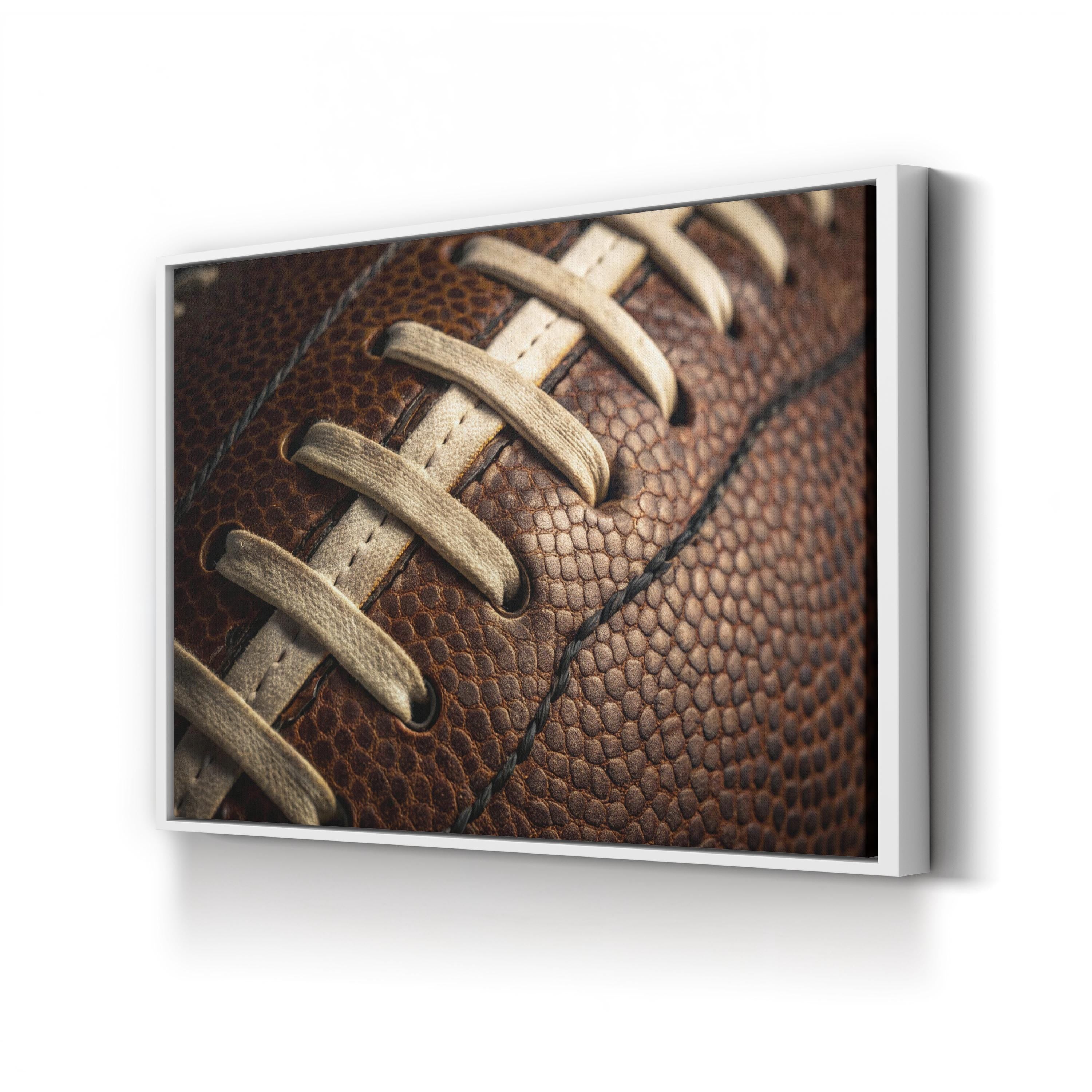 Football Laces Close-Up – Vintage Photography Wall Art | Sports Canvas Print
