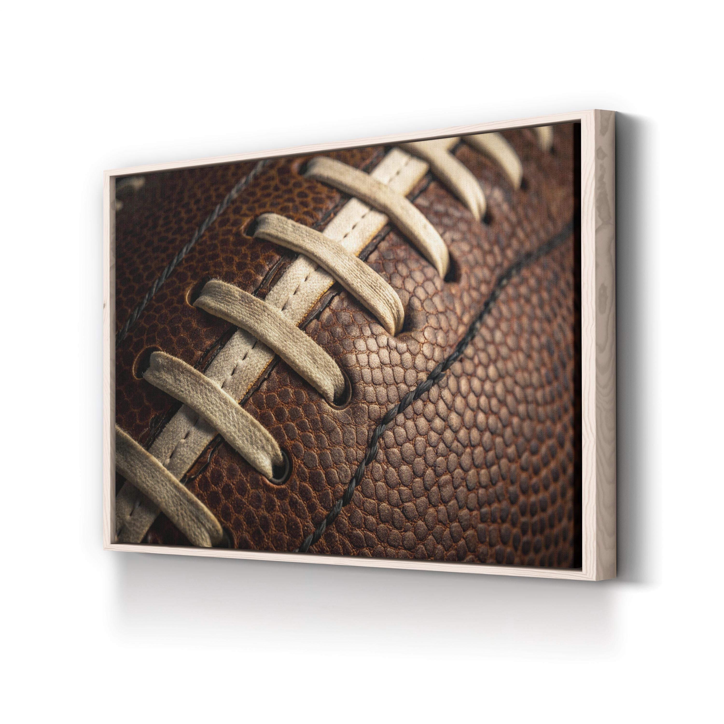 Football Laces Close-Up – Vintage Photography Wall Art | Sports Canvas Print