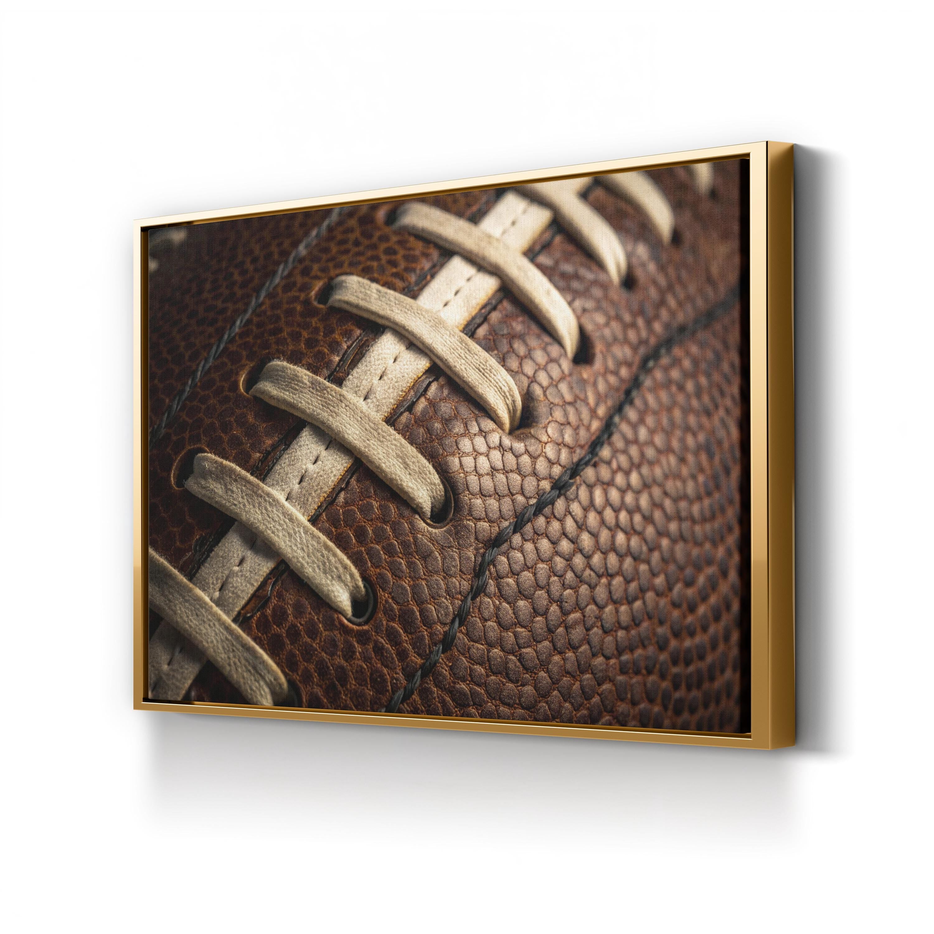 Football Laces Close-Up – Vintage Photography Wall Art | Sports Canvas Print
