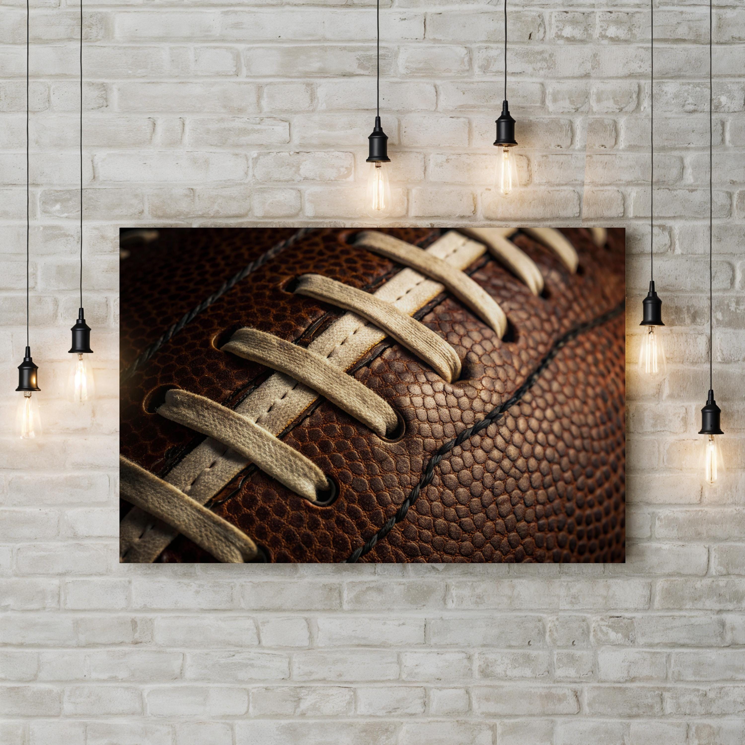 Football Laces Close-Up – Vintage Photography Wall Art | Sports Canvas Print