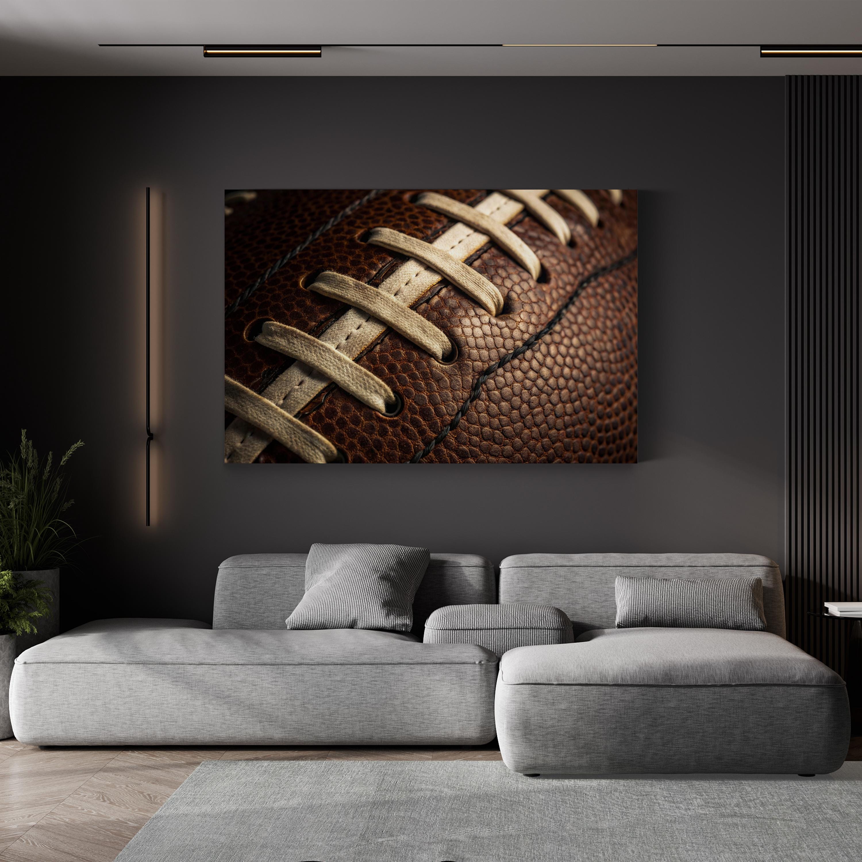 Football Laces Close-Up – Vintage Photography Wall Art | Sports Canvas Print