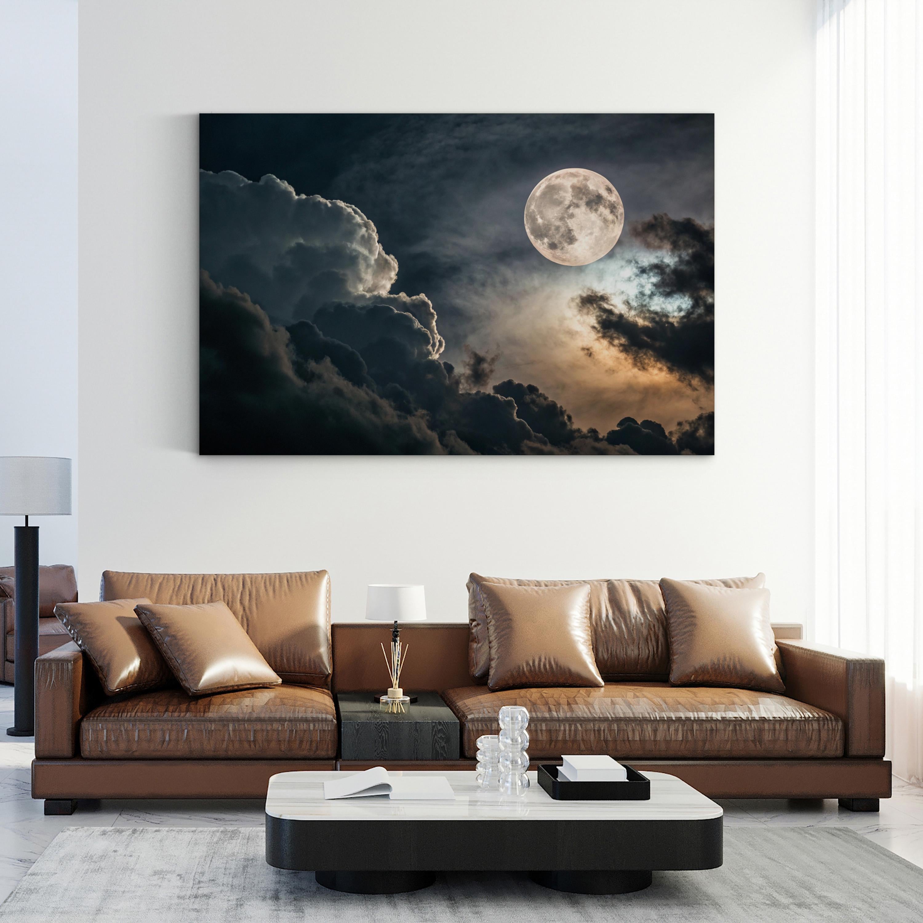 Mystical Full Moon – Vintage Photography Wall Art | Celestial Night Canvas Print