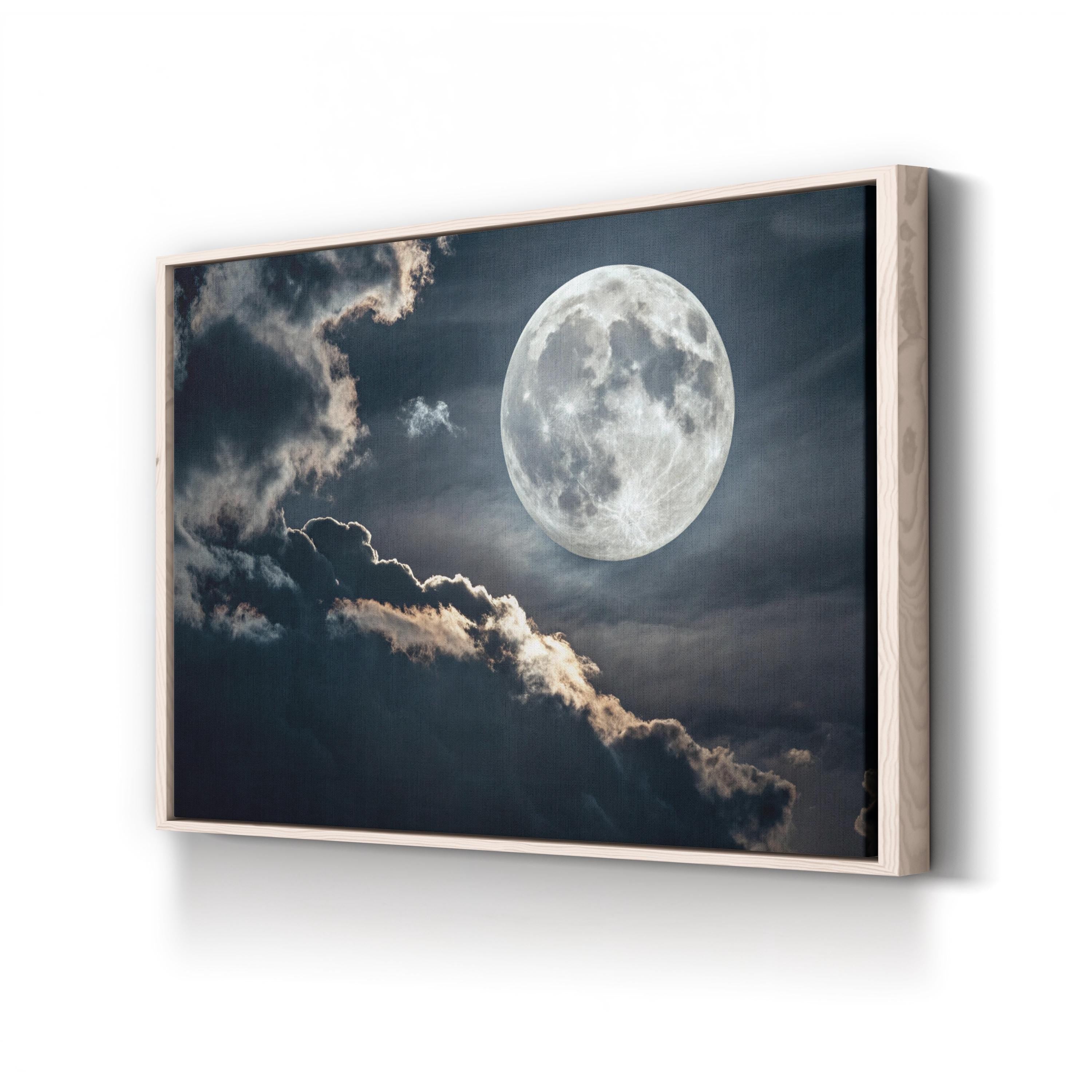 Luminous Full Moon – Vintage Photography Wall Art | Celestial Night Canvas Print