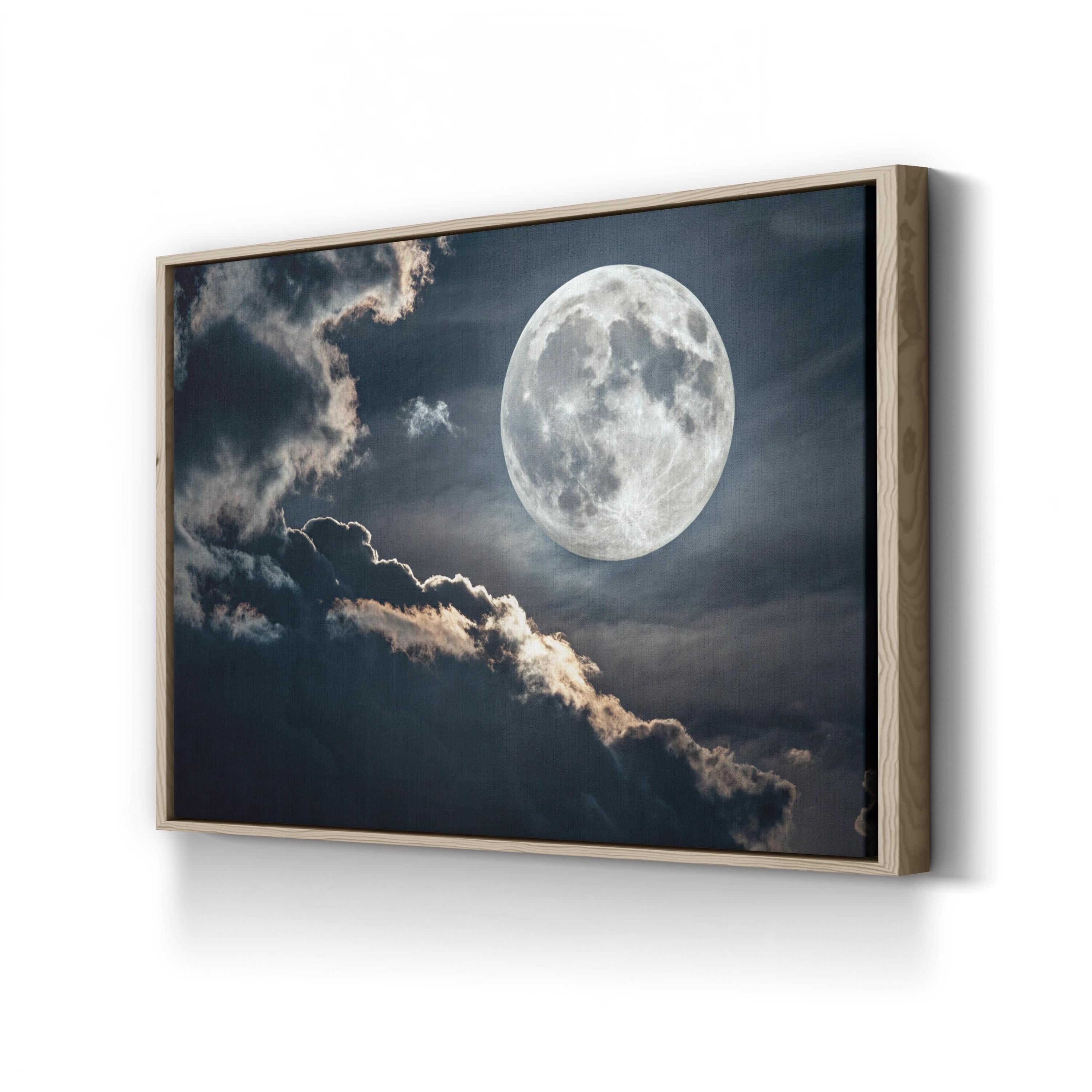 Luminous Full Moon – Vintage Photography Wall Art | Celestial Night Canvas Print