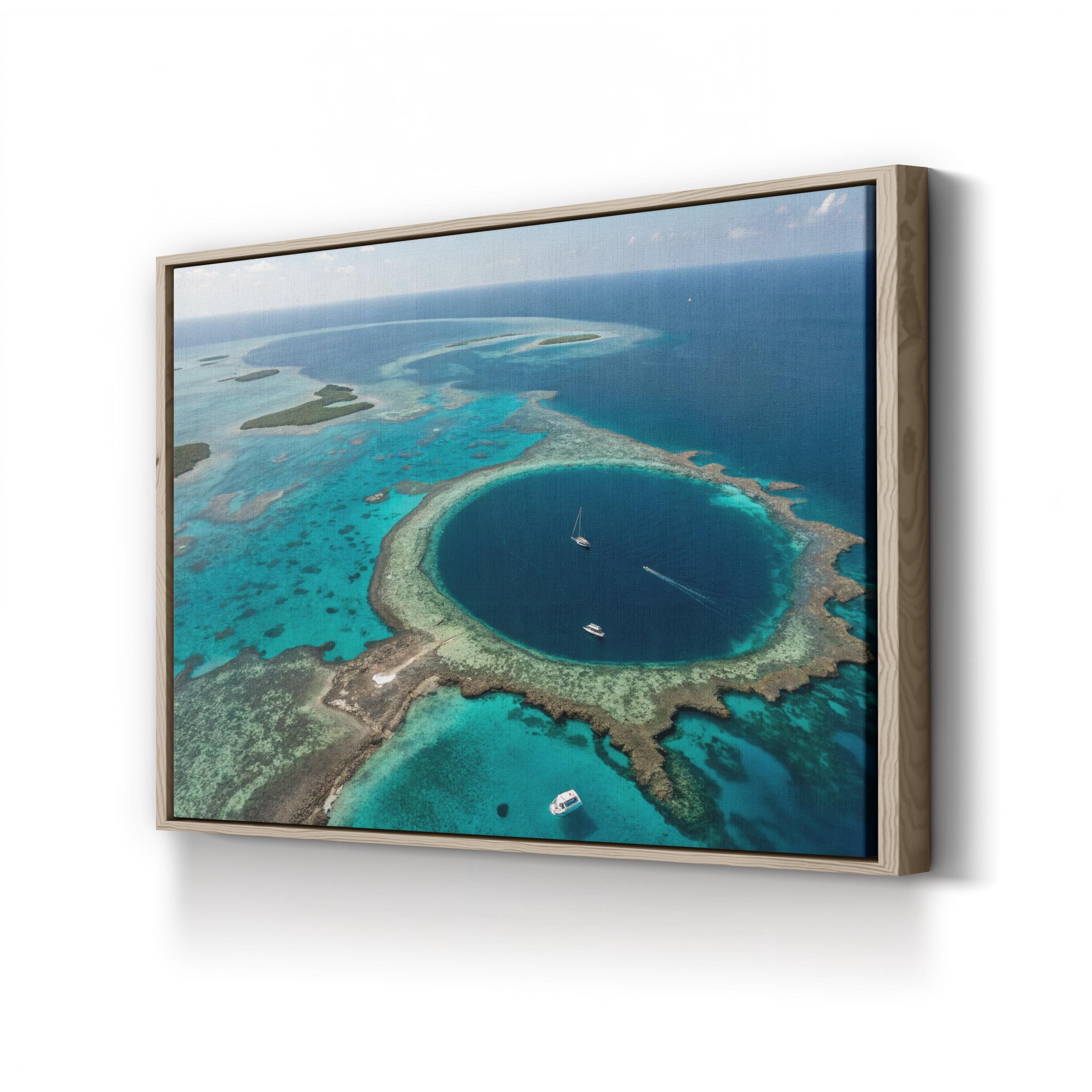 Great Blue Hole Canvas Wall Art – Aerial View of Belize