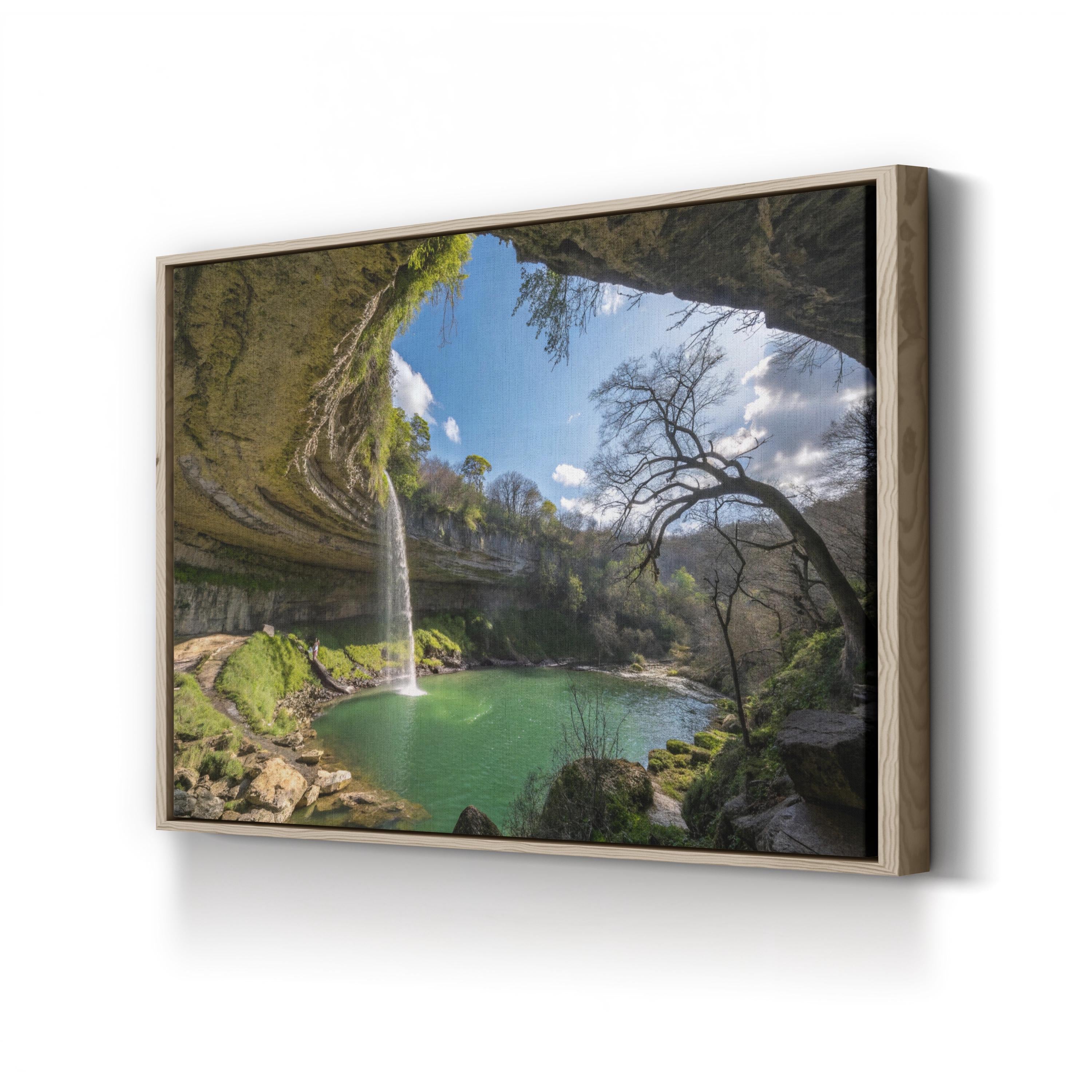 Hamilton Pool Waterfall – Vintage Photography Wall Art | Texas Nature Canvas Print