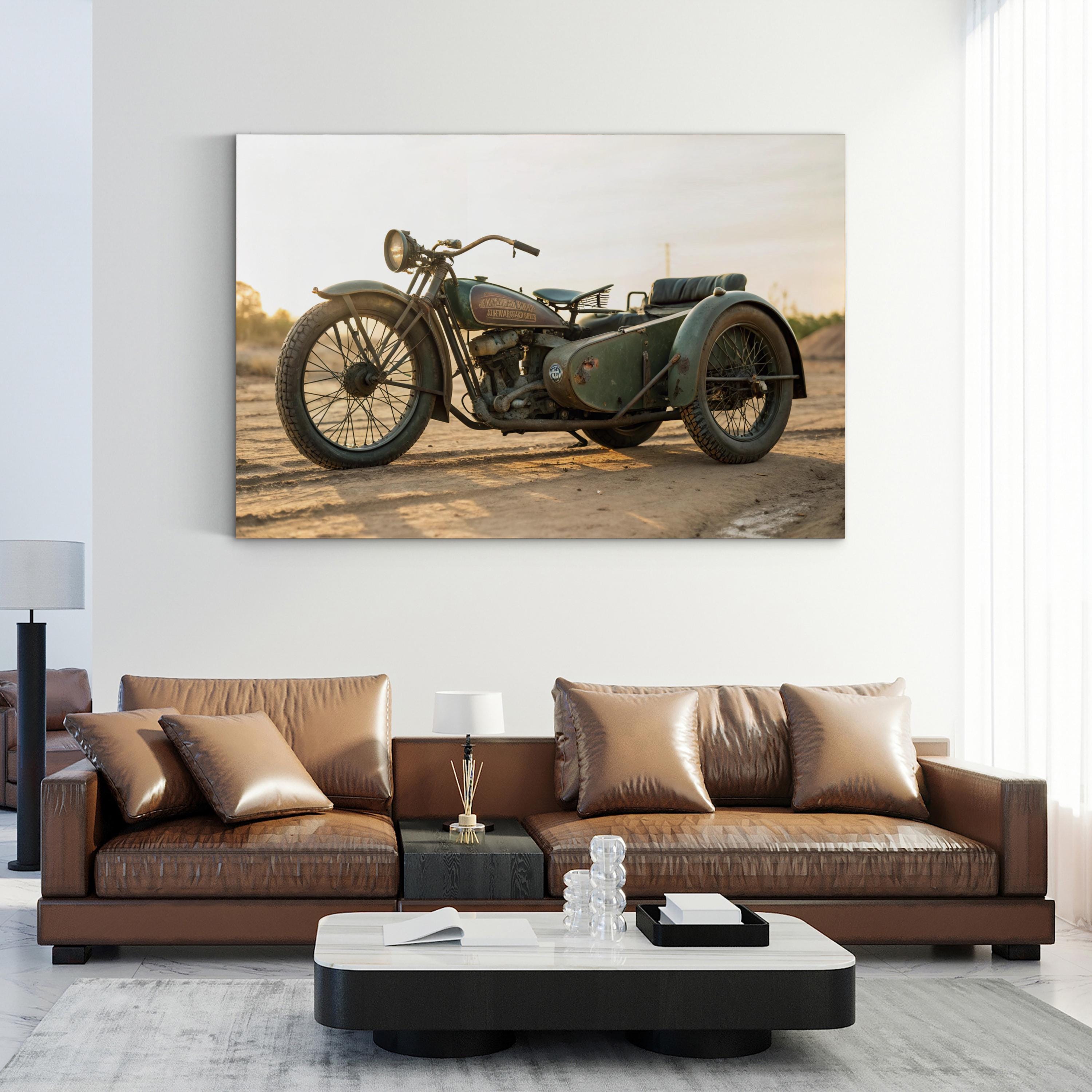 1919 Harley-Davidson Motorcycle Wall Art — Vintage Early 20th Century Motorcycling Print