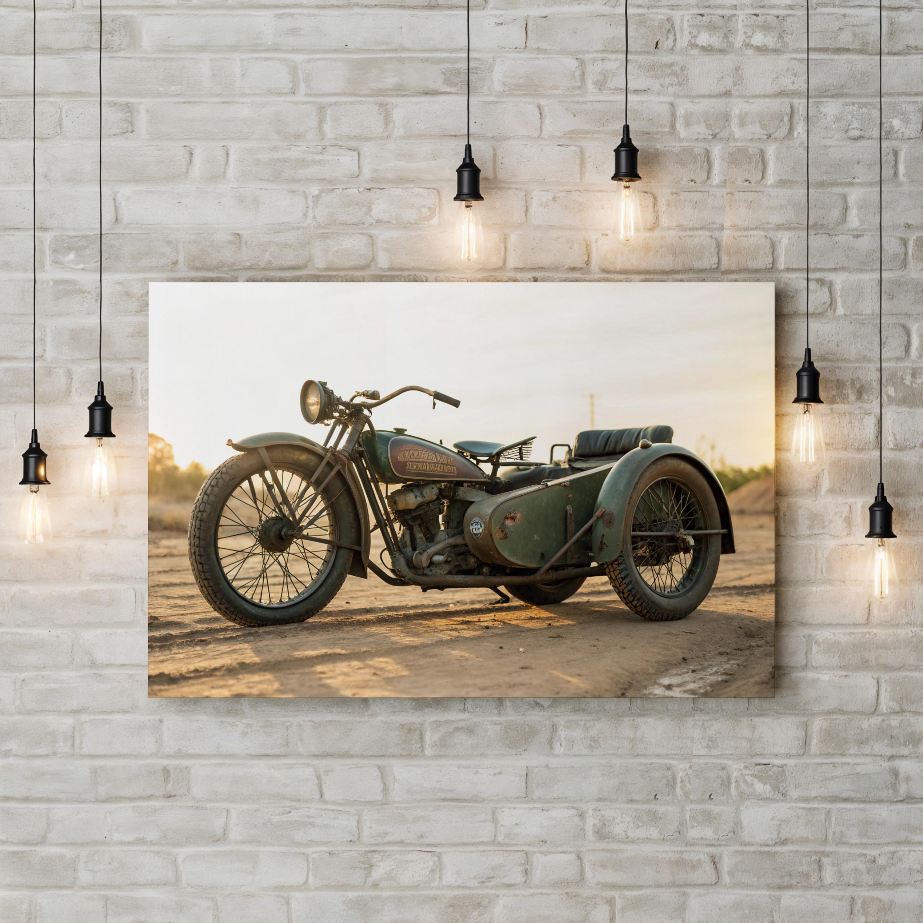 1919 Harley-Davidson Motorcycle Wall Art — Vintage Early 20th Century Motorcycling Print