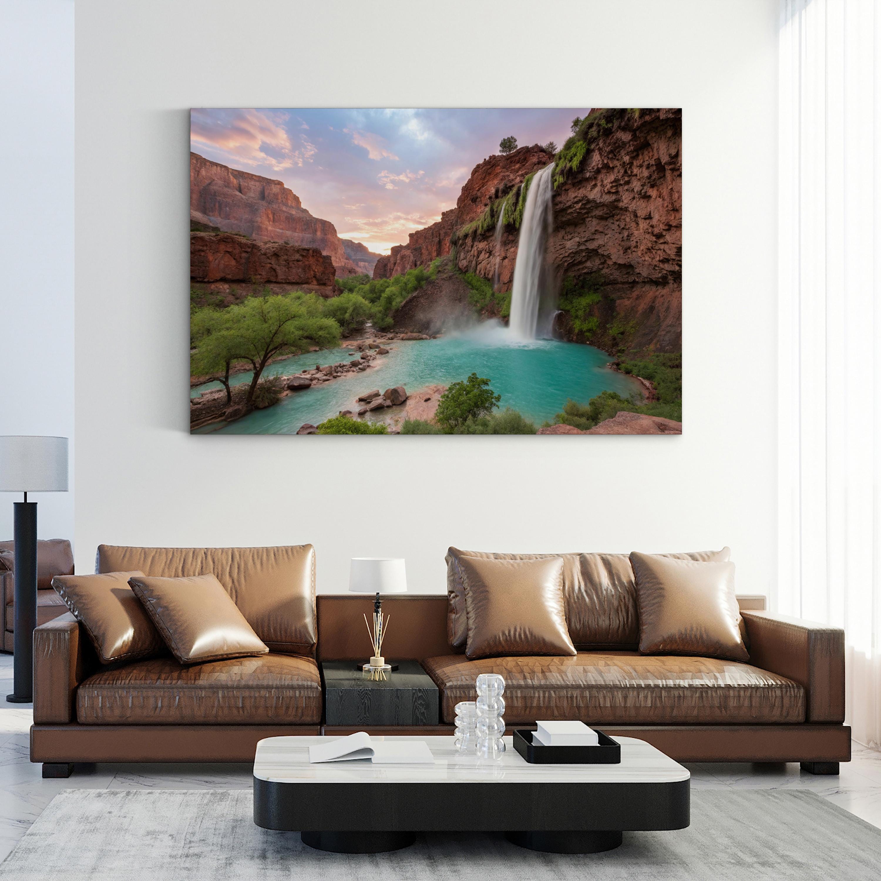 Havasu Falls Arizona – Vintage Photography Wall Art | Turquoise Waterfall Canvas Print
