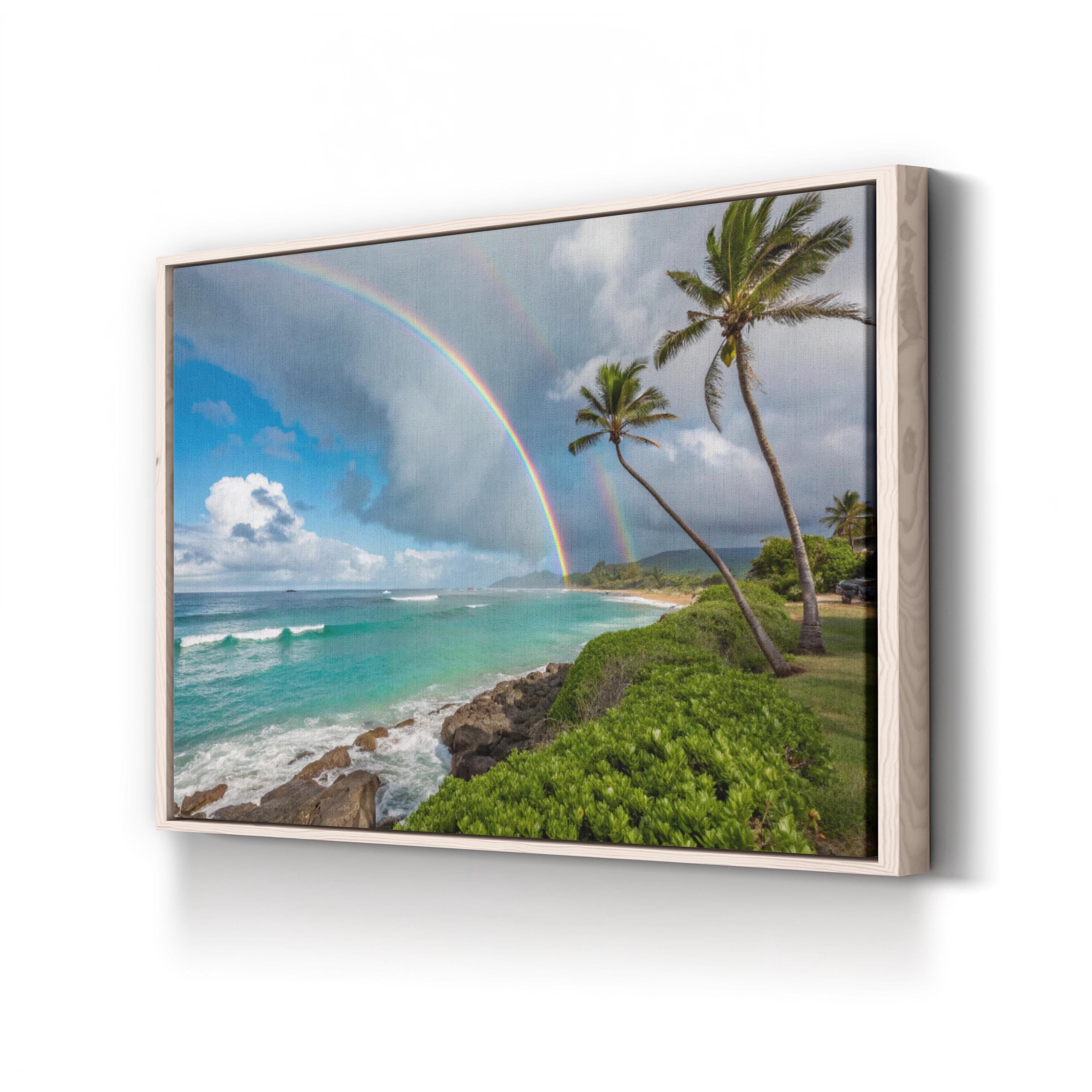 Hawaiian Beach Shoreline Wall Art — Tropical Island Seascape Canvas Print