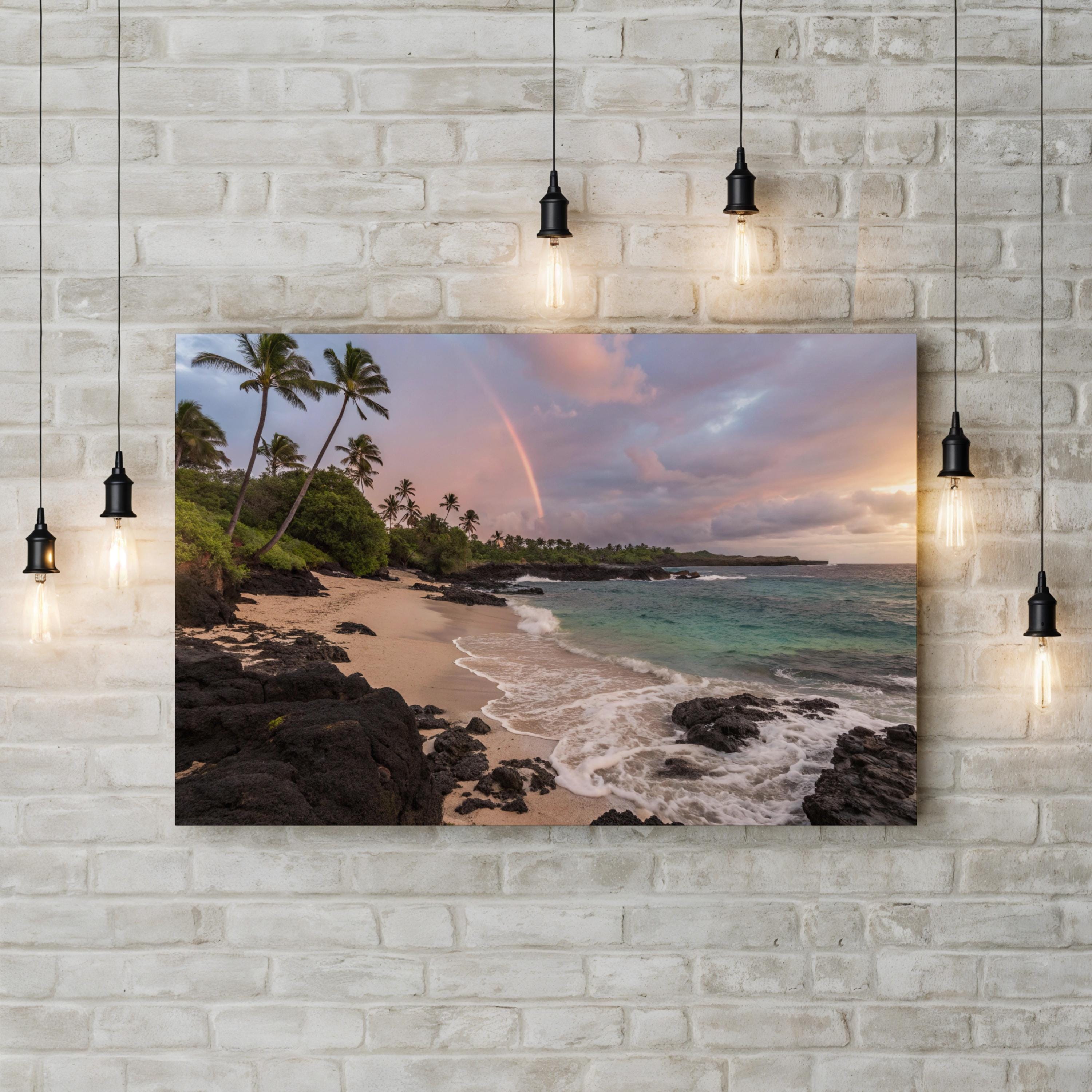 Hawaiian Beach Canvas Print: Tropical Ocean Scene, Beach House Decor