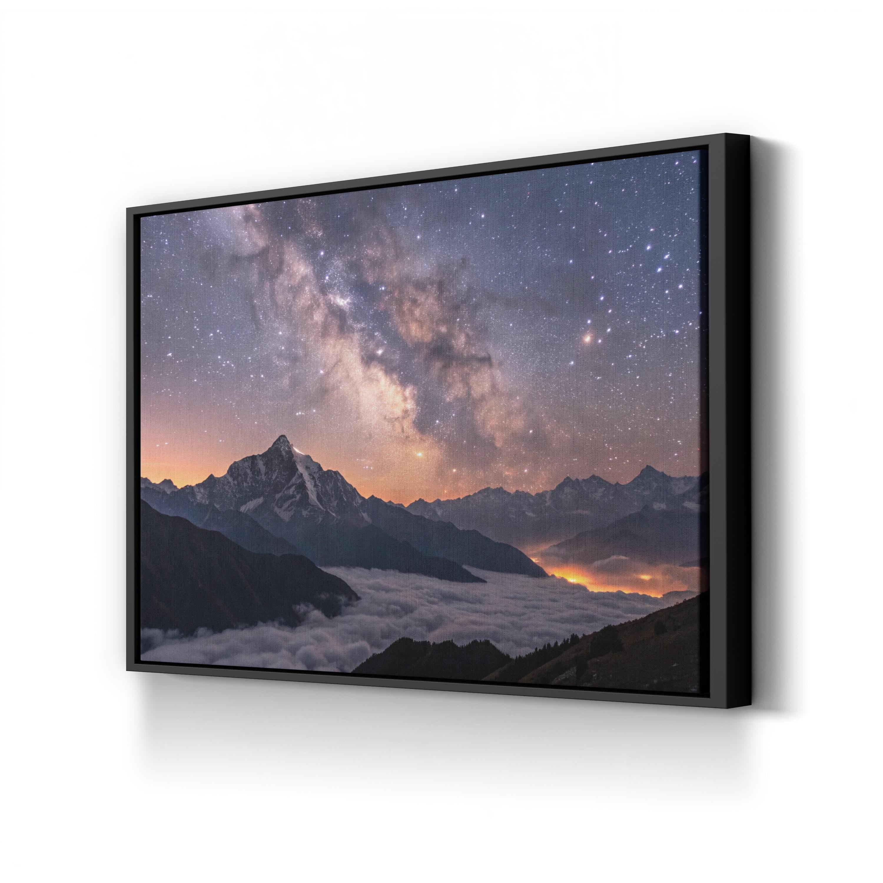 Himalayan Starry Night – Vintage Photography Wall Art | Mountain Landscape Canvas Print